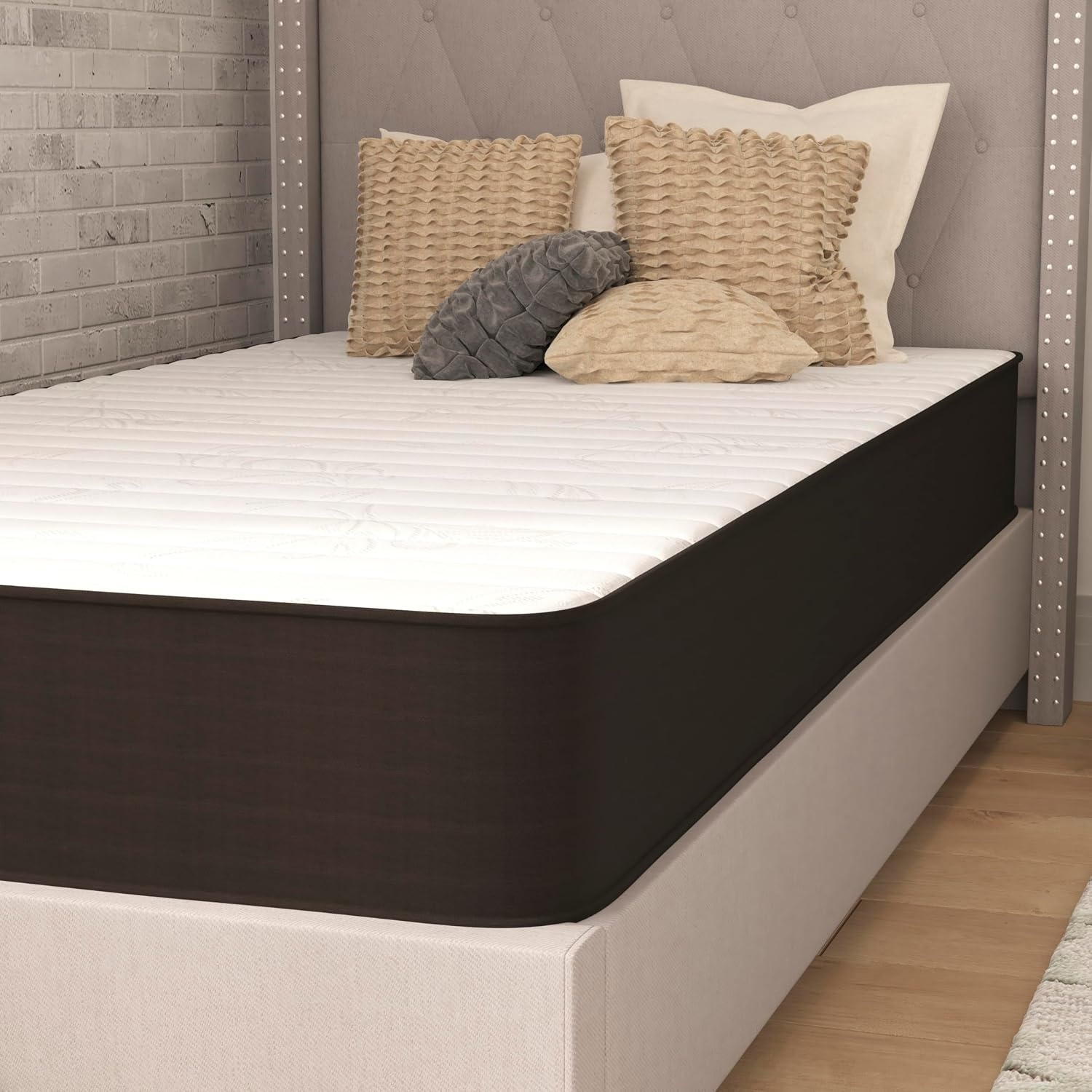 image:imageFlash Furniture Capri Comfortable Sleep 6 Inch CertiPURUS Certified Spring Mattress King Mattress in a Box Grey8 Inch