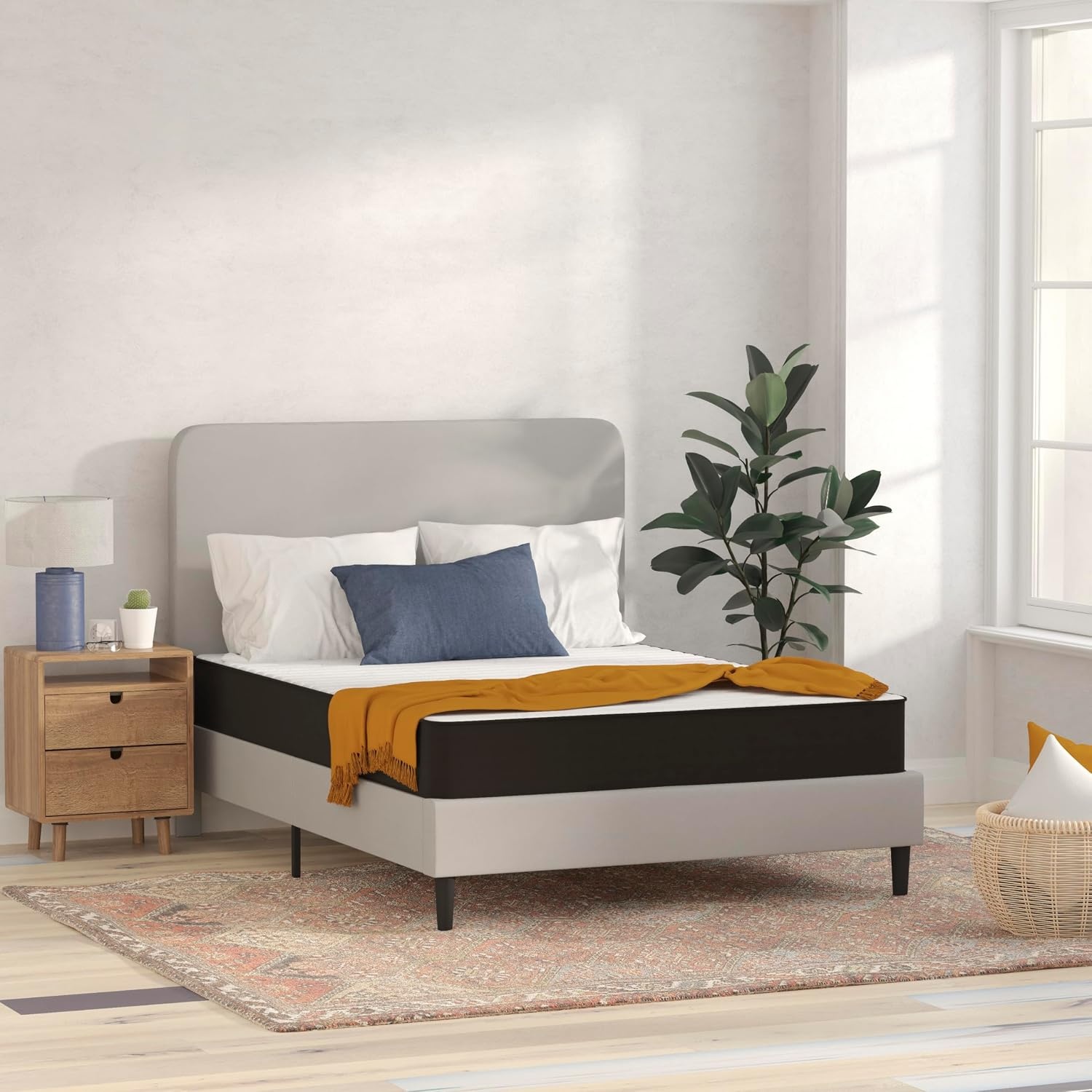 image:imageFlash Furniture Capri Comfortable Sleep 6 Inch CertiPURUS Certified Spring Mattress King Mattress in a Box Grey8 Inch