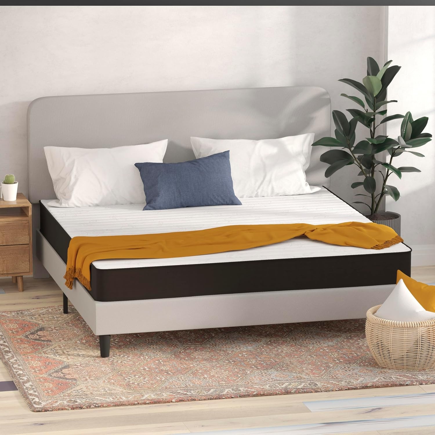 image:imageFlash Furniture Capri Comfortable Sleep 6 Inch CertiPURUS Certified Spring Mattress King Mattress in a Box Grey8 Inch