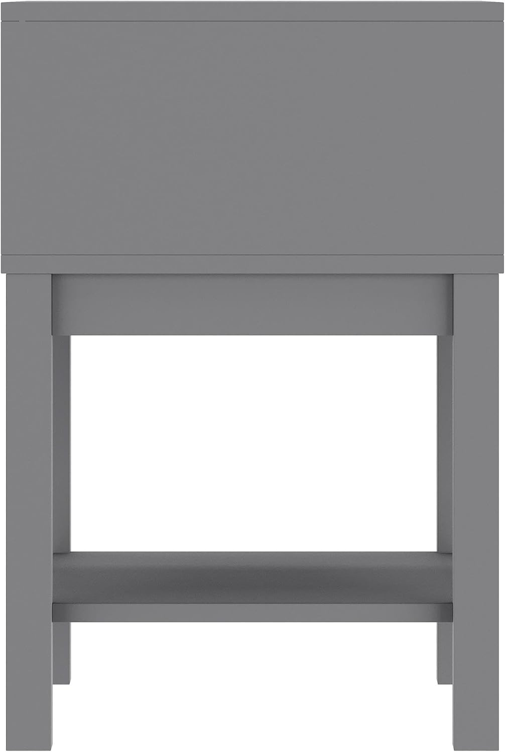 image:imageFlash Furniture Dallas Wood Nightstand Side Table Kids Bedroom End Table with Storage Drawer and Shelf Cutout Handle Smooth Ball Bearing Slides GrayGrey