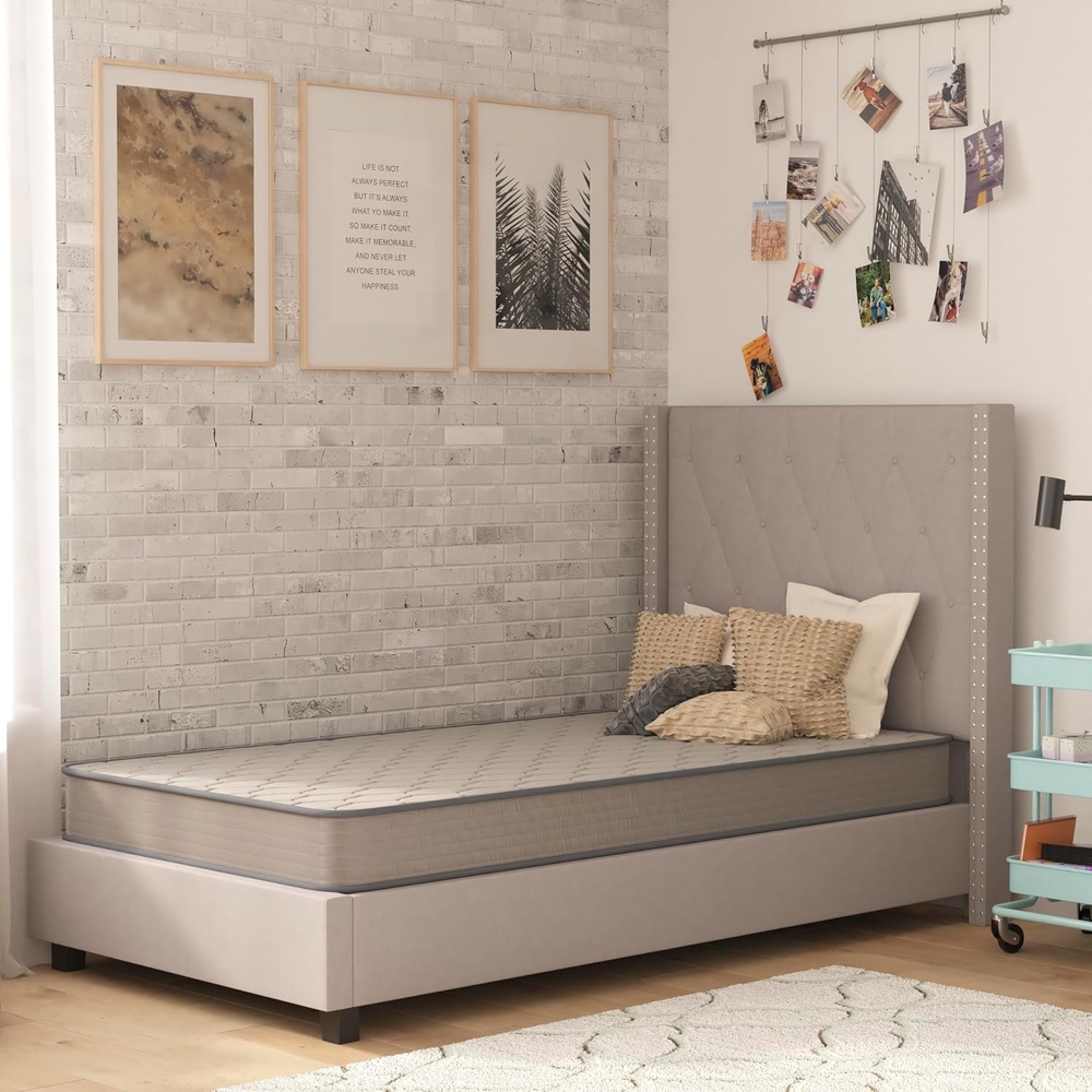 image:imageFlash Furniture Capri Comfortable Sleep 6 Inch CertiPURUS Certified Spring Mattress King Mattress in a Box Grey6 Inch