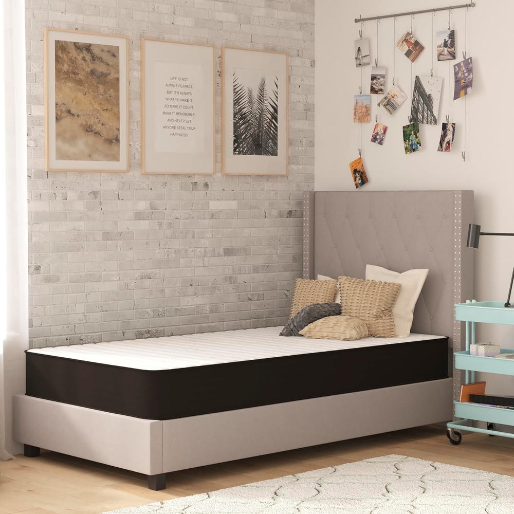 image:imageFlash Furniture Capri Comfortable Sleep 6 Inch CertiPURUS Certified Spring Mattress King Mattress in a Box Grey8 Inch