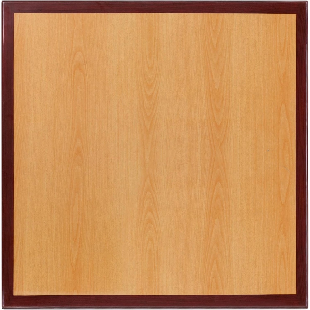 image:imageFlash Furniture Glenbrook 30 Square 2Tone HighGloss Cherry Mahogany Resin Table Top with 2 Thick DropLip