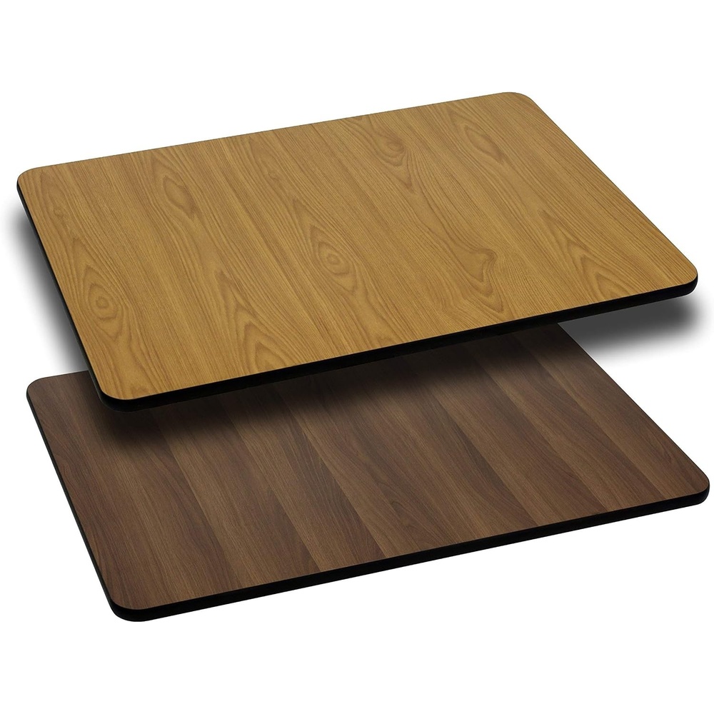 image:imageFlash Furniture Glenbrook 30 x 42 Rectangular Table Top with Black or Mahogany Reversible Laminate Top Pack of 2NaturalWalnut