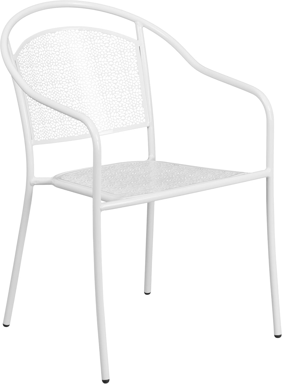 image:imageFlash Furniture Commercial Grade 3525 Round Gold IndoorOutdoor Steel Patio Table Set with 2 Round Back ChairsWhite