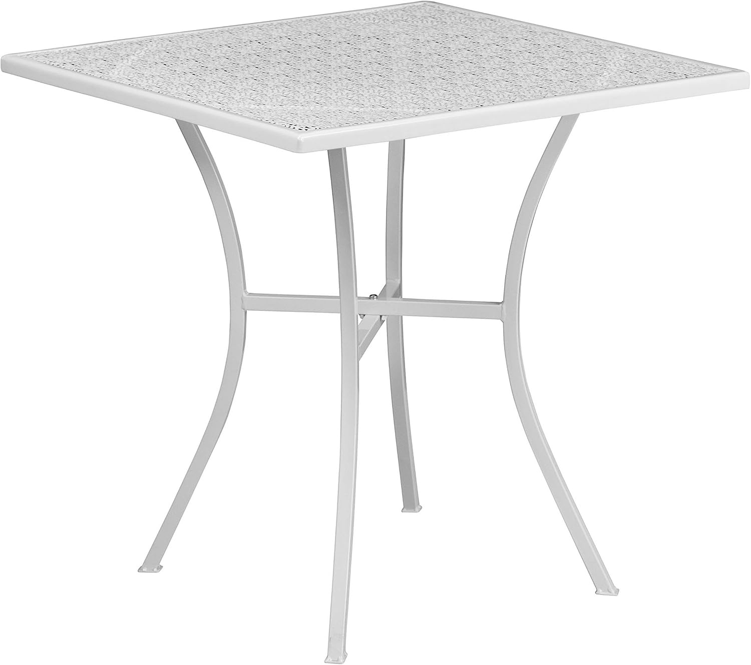 image:imageFlash Furniture Oia Commercial Grade 28 Square Gold IndoorOutdoor Steel Patio Table Set with 2 Square Back ChairsWhite