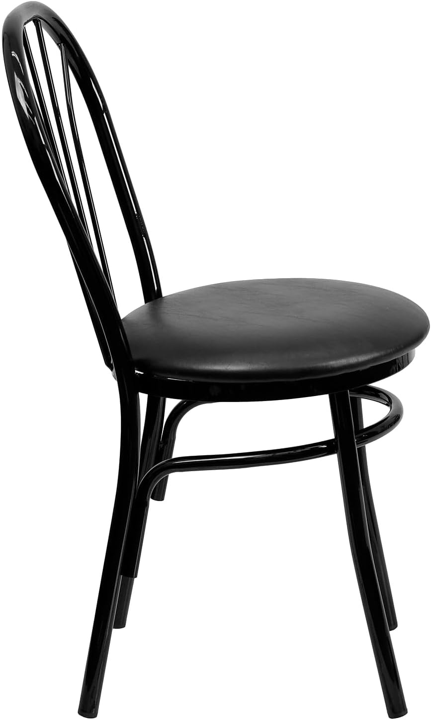 image:imageFlash Furniture HERCULES Series Fan Back Metal Chair Black Vinyl SeatBlack