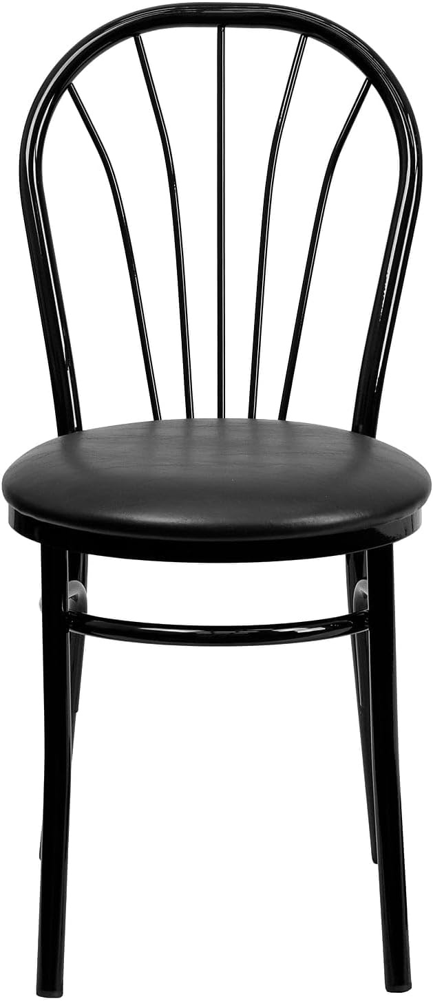 image:imageFlash Furniture HERCULES Series Fan Back Metal Chair Black Vinyl SeatBlack