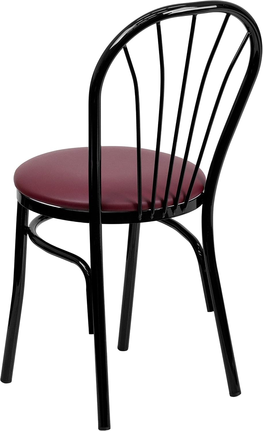 image:imageFlash Furniture HERCULES Series Fan Back Metal Chair Black Vinyl SeatBurgundy