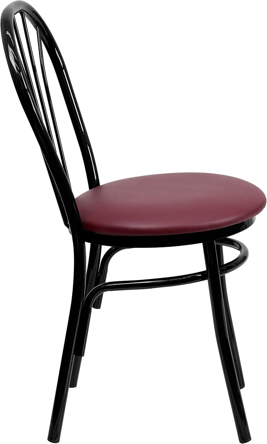 image:imageFlash Furniture HERCULES Series Fan Back Metal Chair Black Vinyl SeatBurgundy