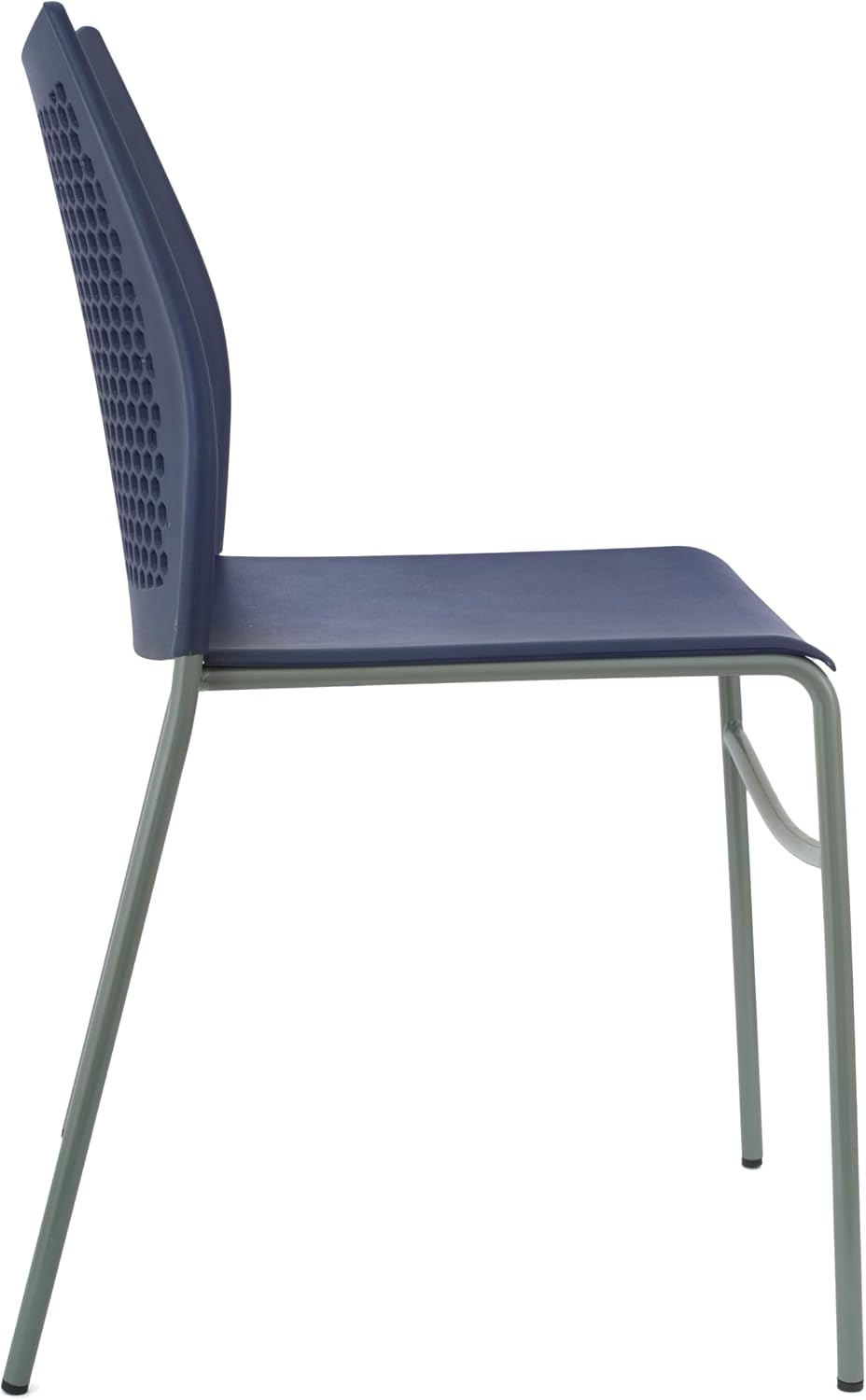 image:imageFlash Furniture Hercules Stacking Chair with Vented Backrest and Black Powder Coated Steel Legs with Integrated Support Bar Commercial Portable Chair BlackNavy PlasticGray Frame