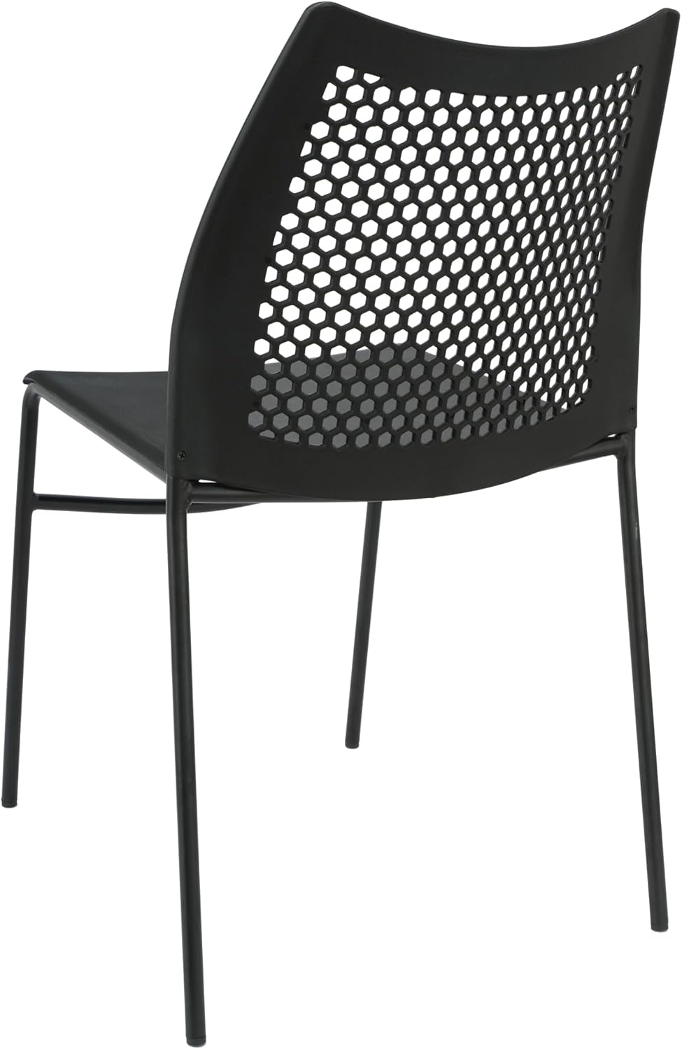 image:imageFlash Furniture Hercules Stacking Chair with Vented Backrest and Black Powder Coated Steel Legs with Integrated Support Bar Commercial Portable Chair BlackBlack PlasticBlack Frame
