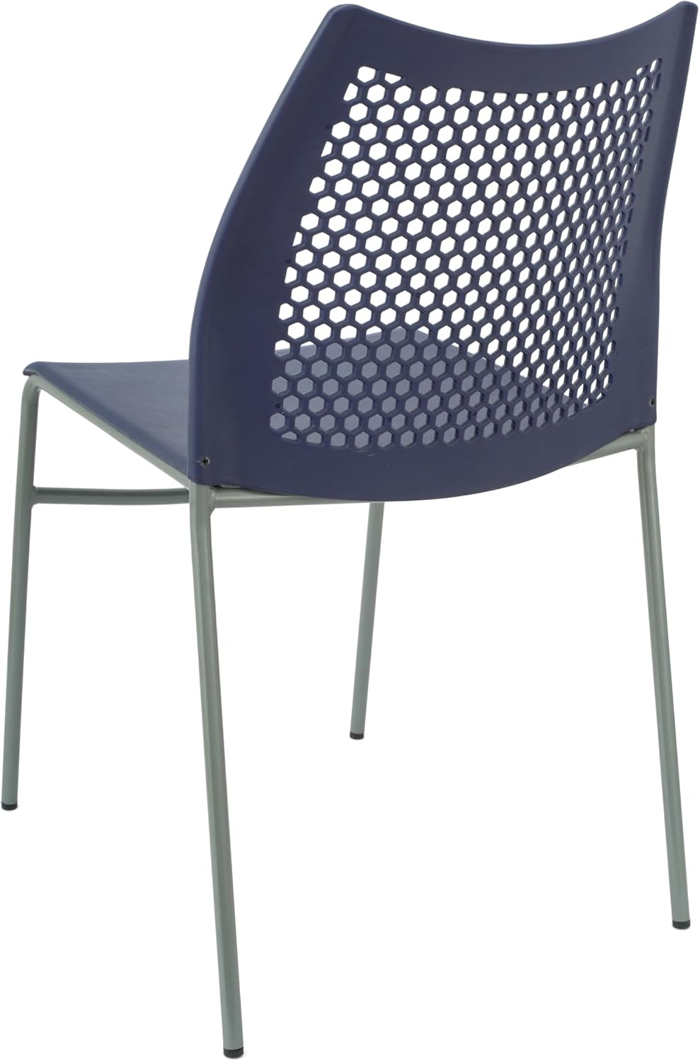 image:imageFlash Furniture Hercules Stacking Chair with Vented Backrest and Black Powder Coated Steel Legs with Integrated Support Bar Commercial Portable Chair BlackNavy PlasticGray Frame