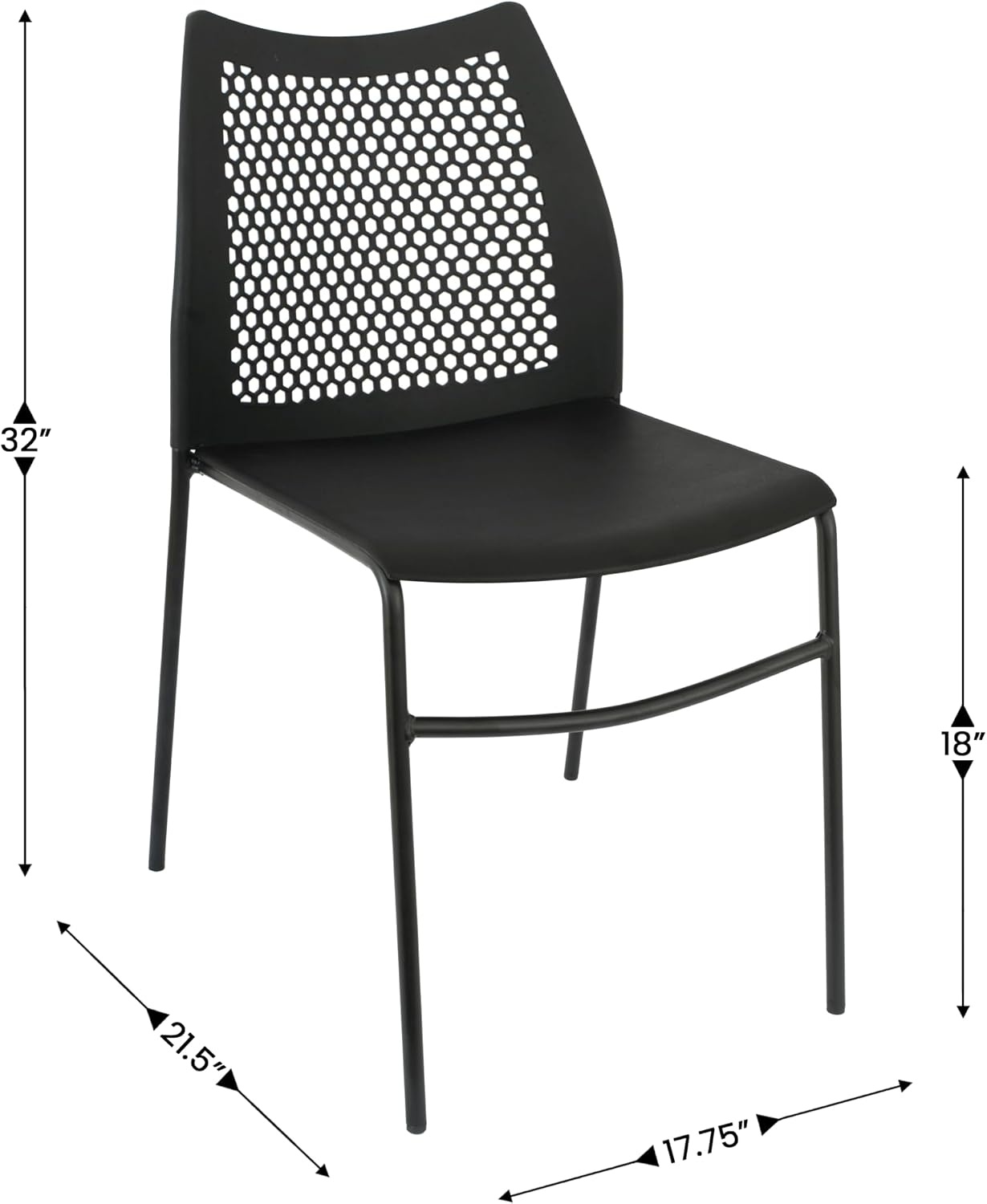 image:imageFlash Furniture Hercules Stacking Chair with Vented Backrest and Black Powder Coated Steel Legs with Integrated Support Bar Commercial Portable Chair BlackBlack PlasticBlack Frame