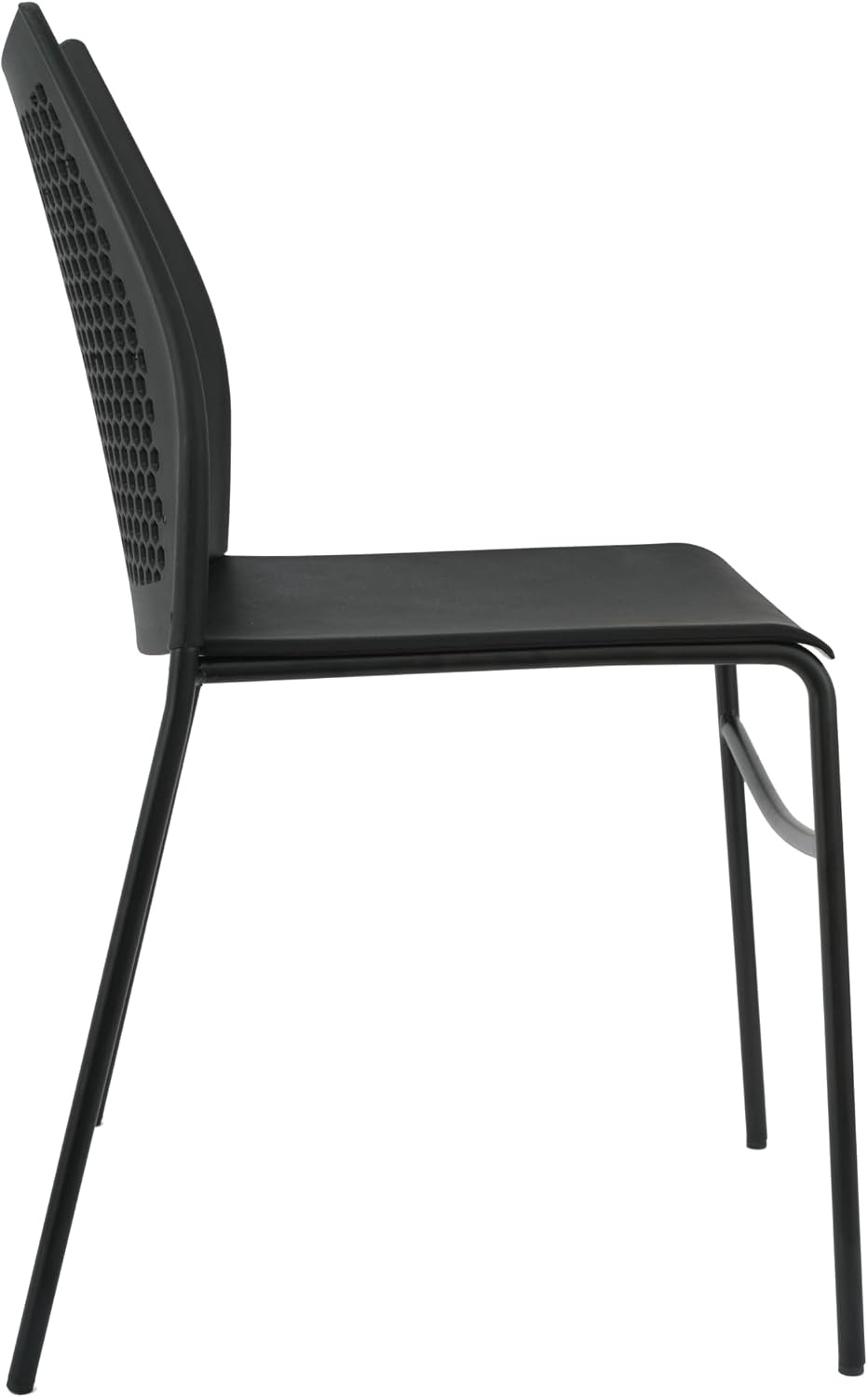 image:imageFlash Furniture Hercules Stacking Chair with Vented Backrest and Black Powder Coated Steel Legs with Integrated Support Bar Commercial Portable Chair BlackBlack PlasticBlack Frame