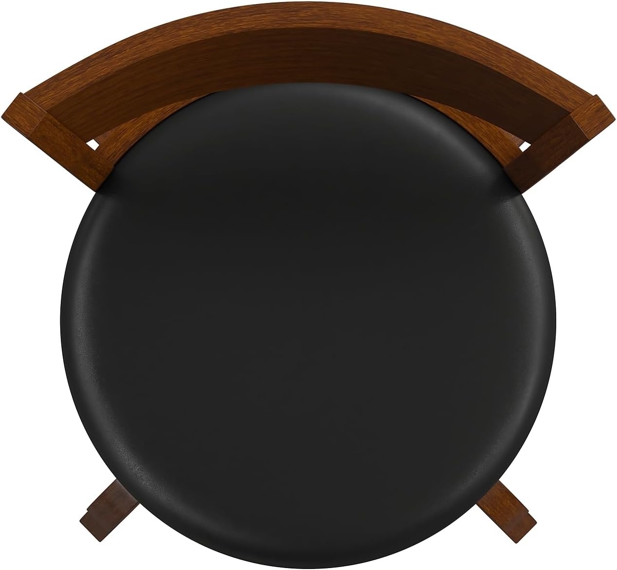 image:imageFlash Furniture Nichola Commercial Classic Open Back Barstool Espresso Finish Wood Frame Black LeatherSoft Seat Counter Height 360 Swivel Seat FootrestBlack VinylAntique Oak Frame
