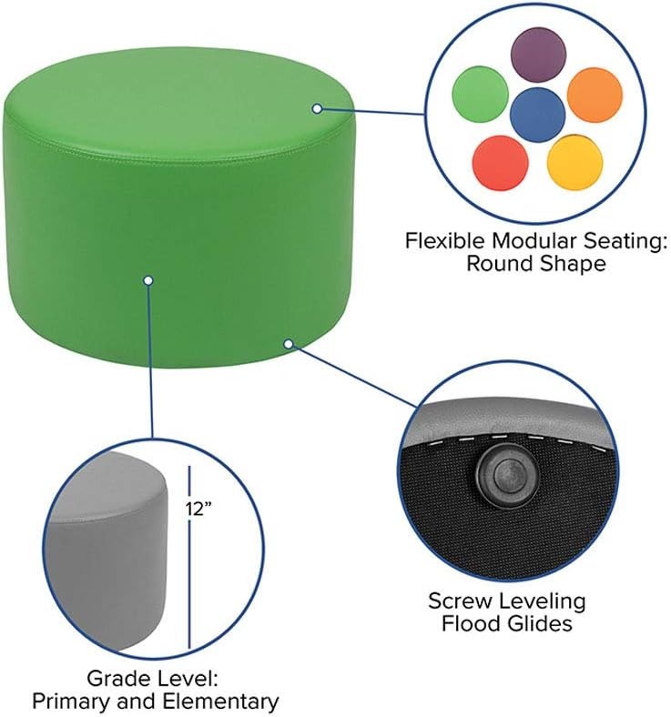 image:imageFlash Furniture Nicholas Soft Seating Flexible Circle for Classrooms and Common Spaces 18 Seat Height GreenGreen