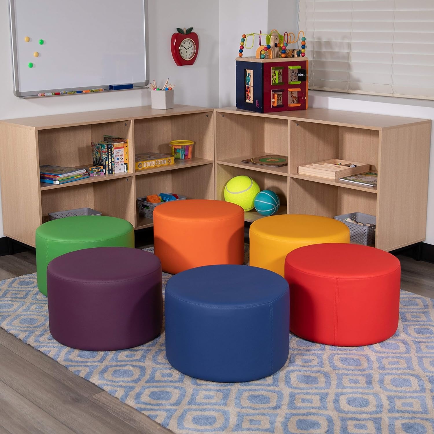 image:imageFlash Furniture Nicholas Soft Seating Flexible Circle for Classrooms and Common Spaces 18 Seat Height GreenPurple