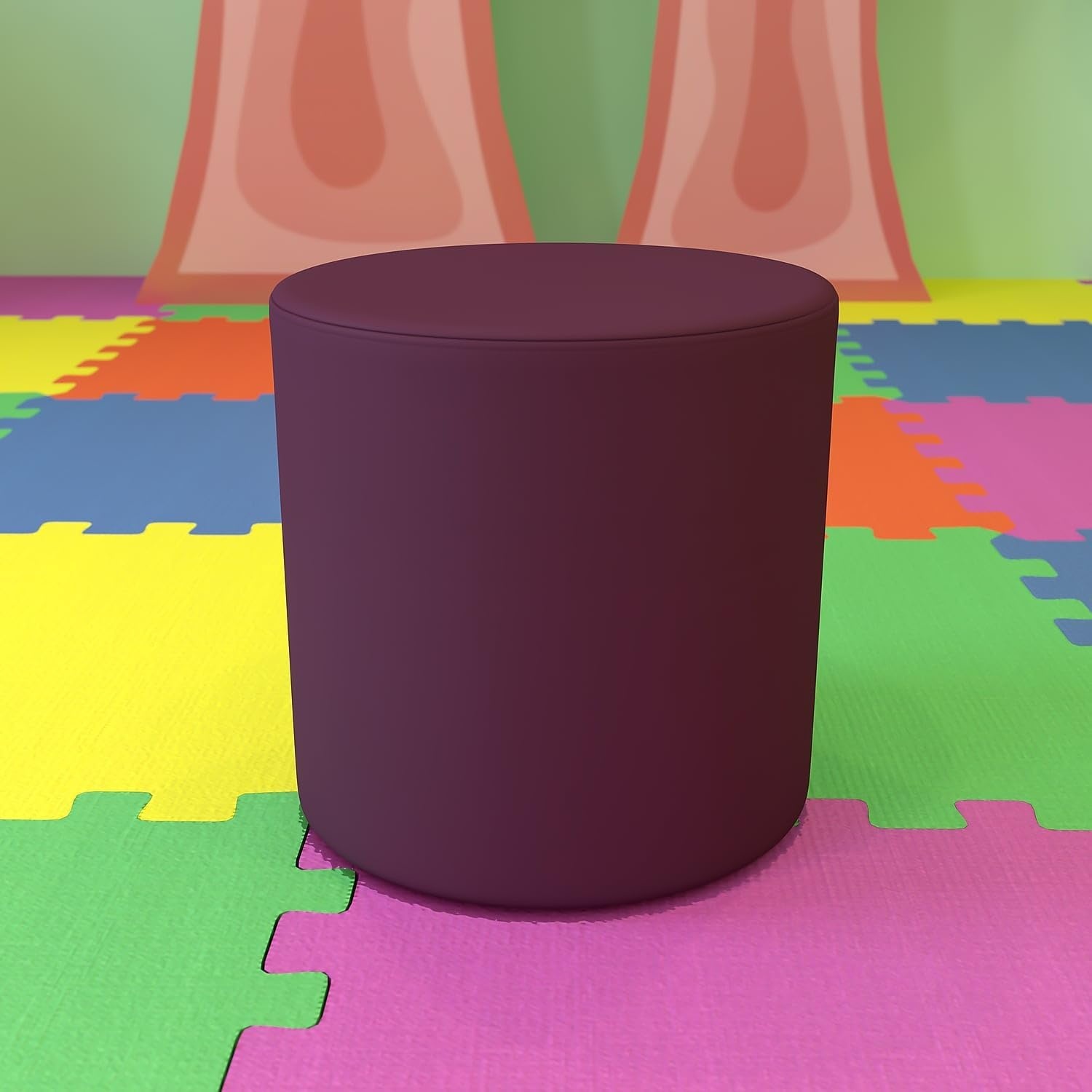 image:imageFlash Furniture Nicholas Soft Seating Flexible Circle for Classrooms and Common Spaces 18 Seat Height GreenPurple