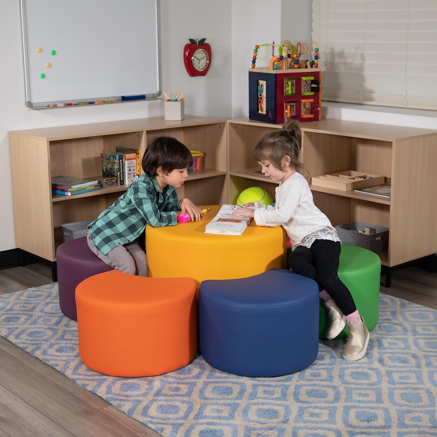 image:imageFlash Furniture Nicholas Soft Seating Flexible Circle for Classrooms and Common Spaces 18 Seat Height GreenYellow