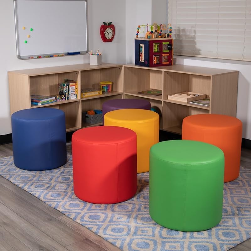 image:imageFlash Furniture Nicholas Soft Seating Flexible Circle for Classrooms and Common Spaces 18 Seat Height Red