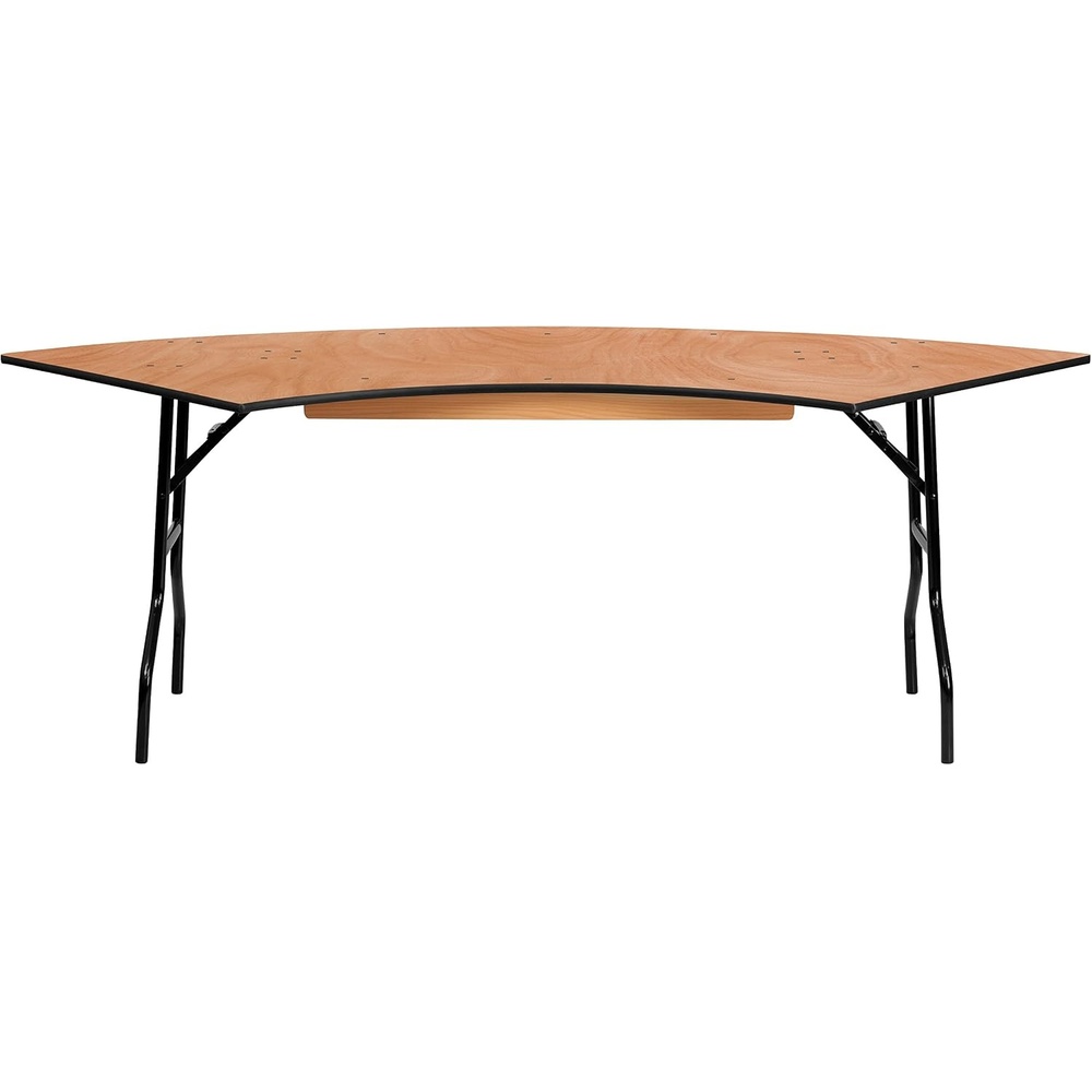 image:imageFlash Furniture Ginny 725 ft x 25 ft Serpentine Wood Folding Banquet TableNatural