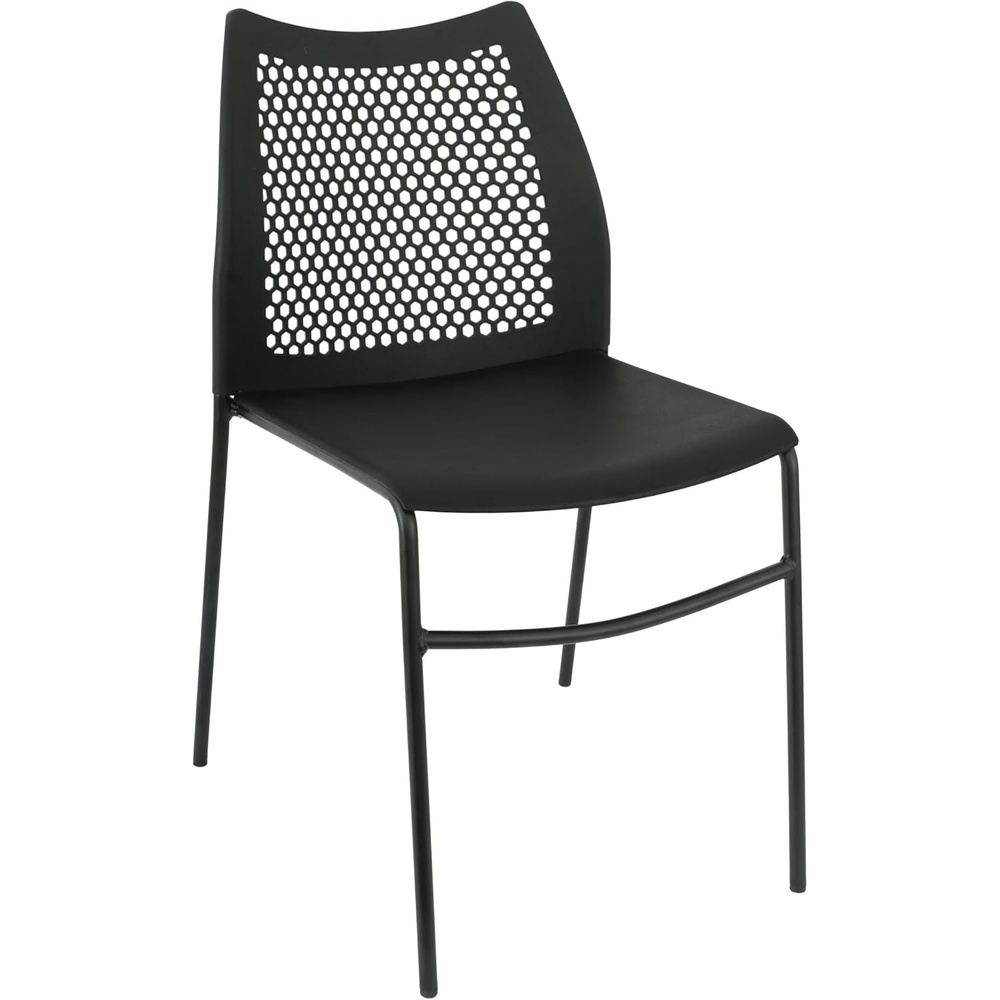 image:imageFlash Furniture Hercules Stacking Chair with Vented Backrest and Black Powder Coated Steel Legs with Integrated Support Bar Commercial Portable Chair BlackBlack PlasticBlack Frame