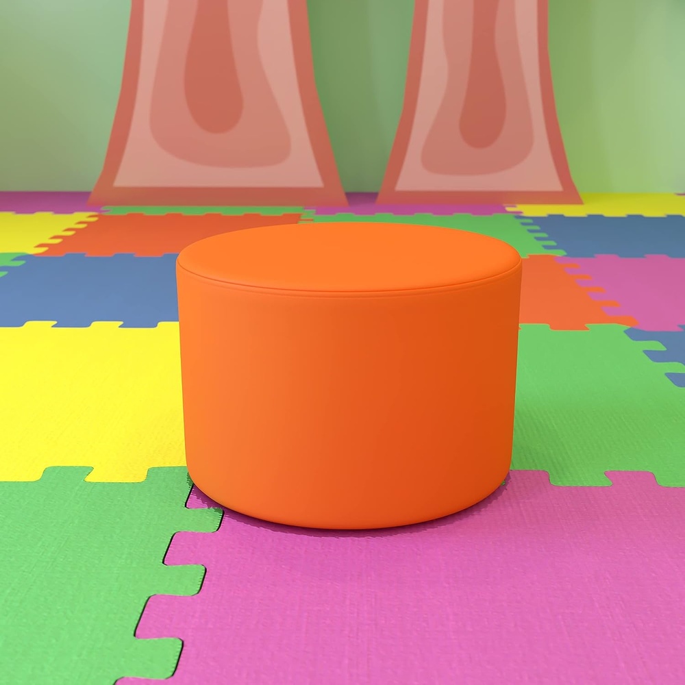image:imageFlash Furniture Nicholas Soft Seating Flexible Circle for Classrooms and Common Spaces 18 Seat Height GreenOrange