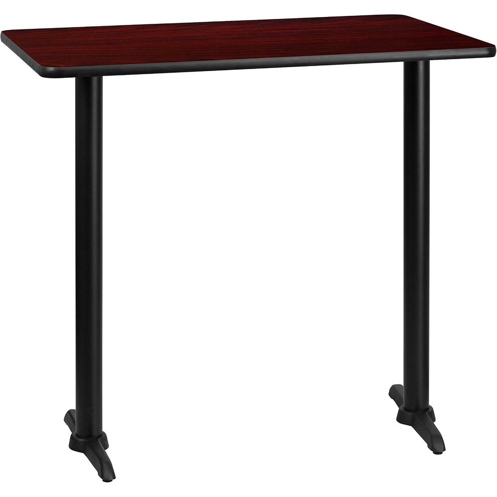 image:imageFlash Furniture Stiles 30 x 42 Rectangular Black Laminate Table Top with 5 x 22 Bar Height Table BasesMahogany