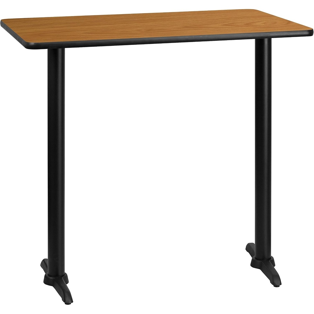 image:imageFlash Furniture Stiles 30 x 42 Rectangular Black Laminate Table Top with 5 x 22 Bar Height Table BasesNatural