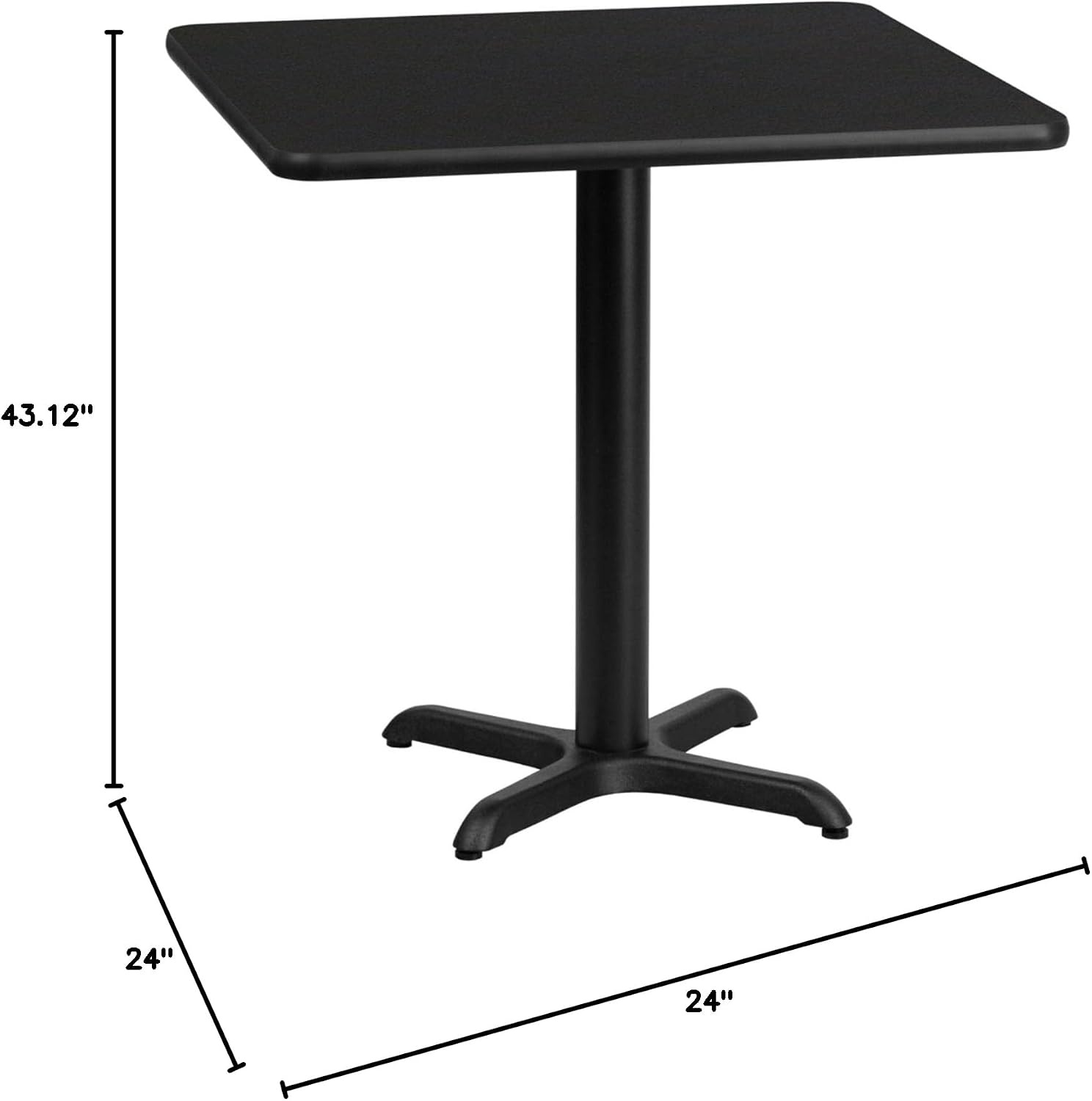 image:imageFlash Furniture 24 Square Mahogany Laminate Table Top with 22 x 22 Bar Height Table BaseBlack