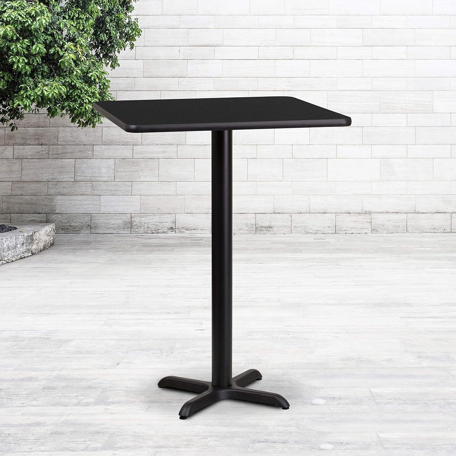 image:imageFlash Furniture 24 Square Mahogany Laminate Table Top with 22 x 22 Bar Height Table BaseBlack