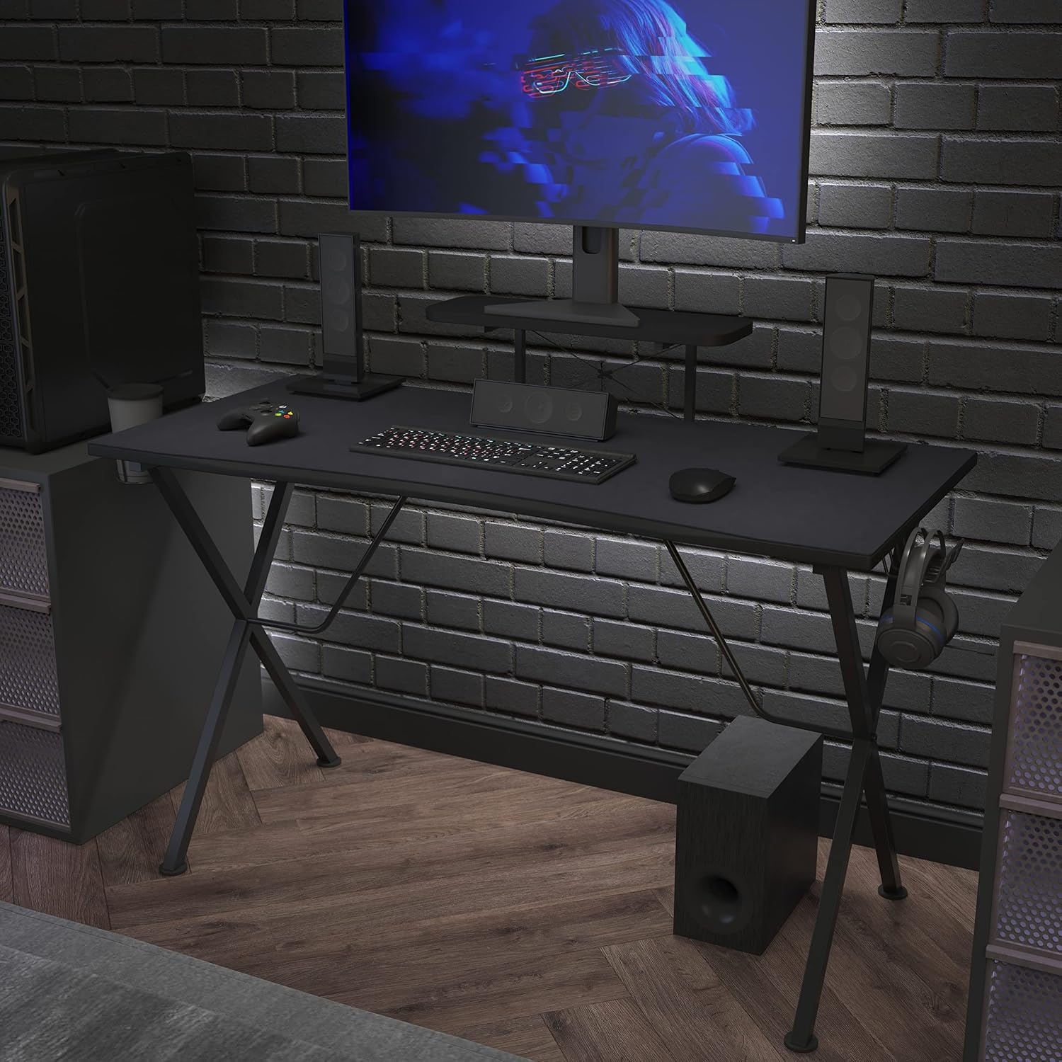 image:imageFlash Furniture Mallot Mega Size Extended Gaming Mouse Pad Black Anti Slip Rubber Base 4575 x 2375 x 125 Micro Weave Top Large Home Office Desk Mat238L x 458W inches