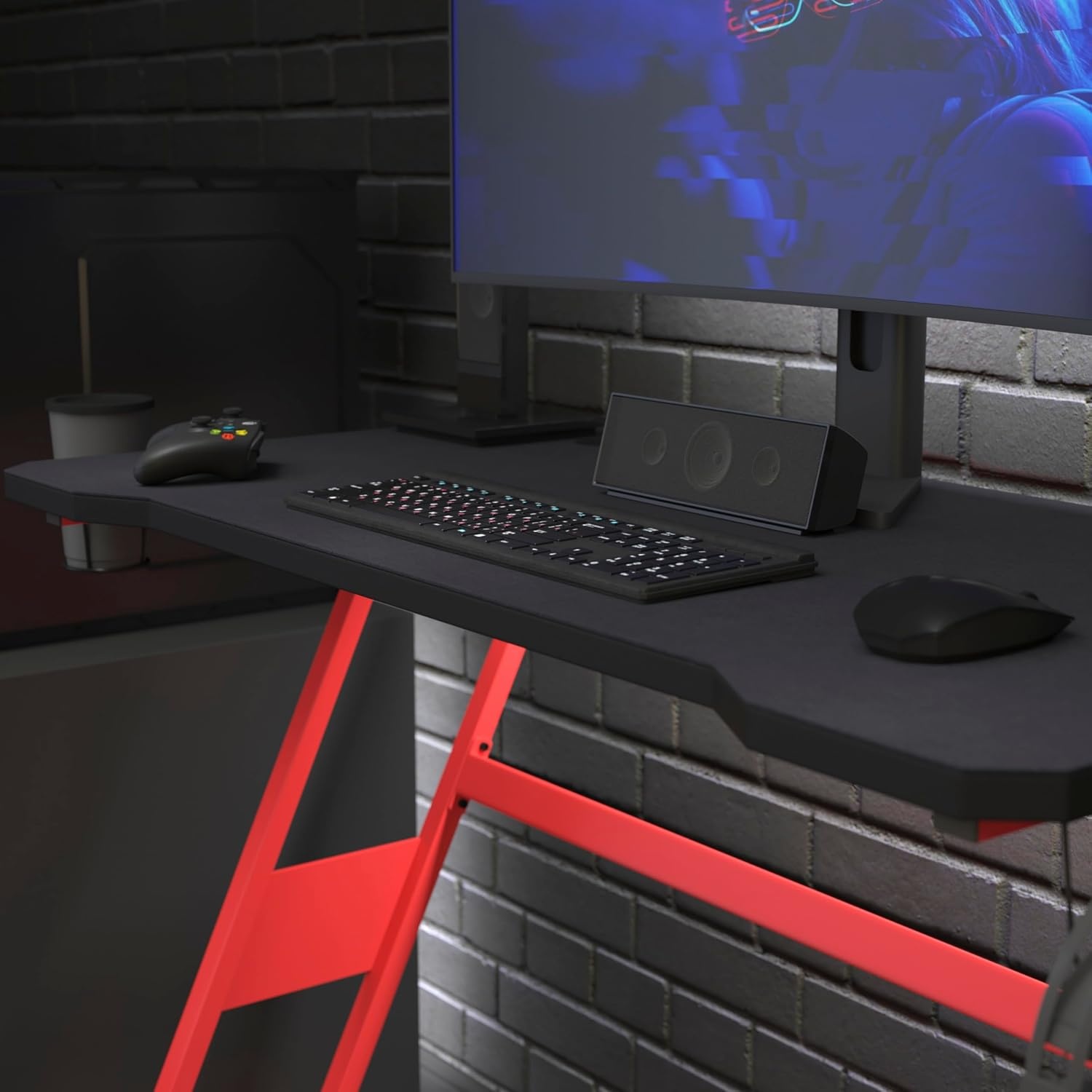 image:imageFlash Furniture Mallot Mega Size Extended Gaming Mouse Pad Black Anti Slip Rubber Base 4575 x 2375 x 125 Micro Weave Top Large Home Office Desk Mat235L x 458W inches