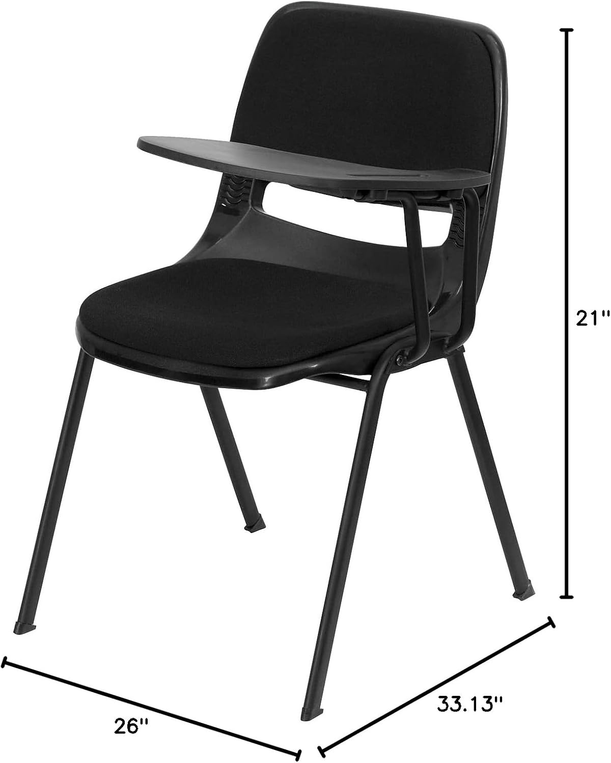 image:imageFlash Furniture Orange Ergonomic Shell Chair with Left Handed FlipUp Tablet ArmBlack Padded