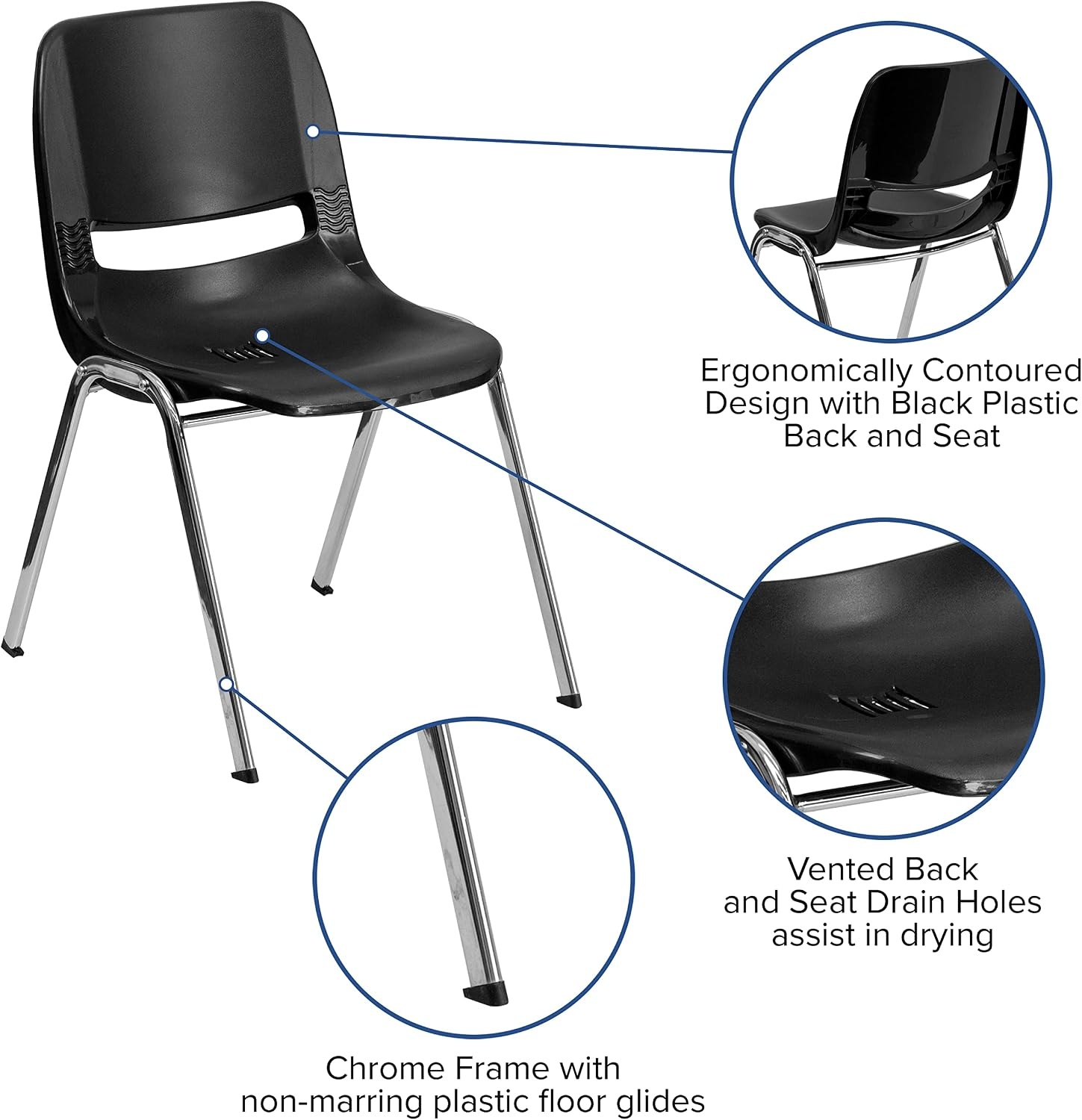 image:imageFlash Furniture Orange Ergonomic Shell Chair with Left Handed FlipUp Tablet ArmBlack PlasticChrome Frame