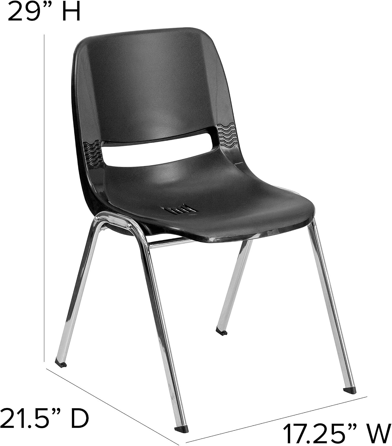 image:imageFlash Furniture Orange Ergonomic Shell Chair with Left Handed FlipUp Tablet ArmBlack PlasticChrome Frame