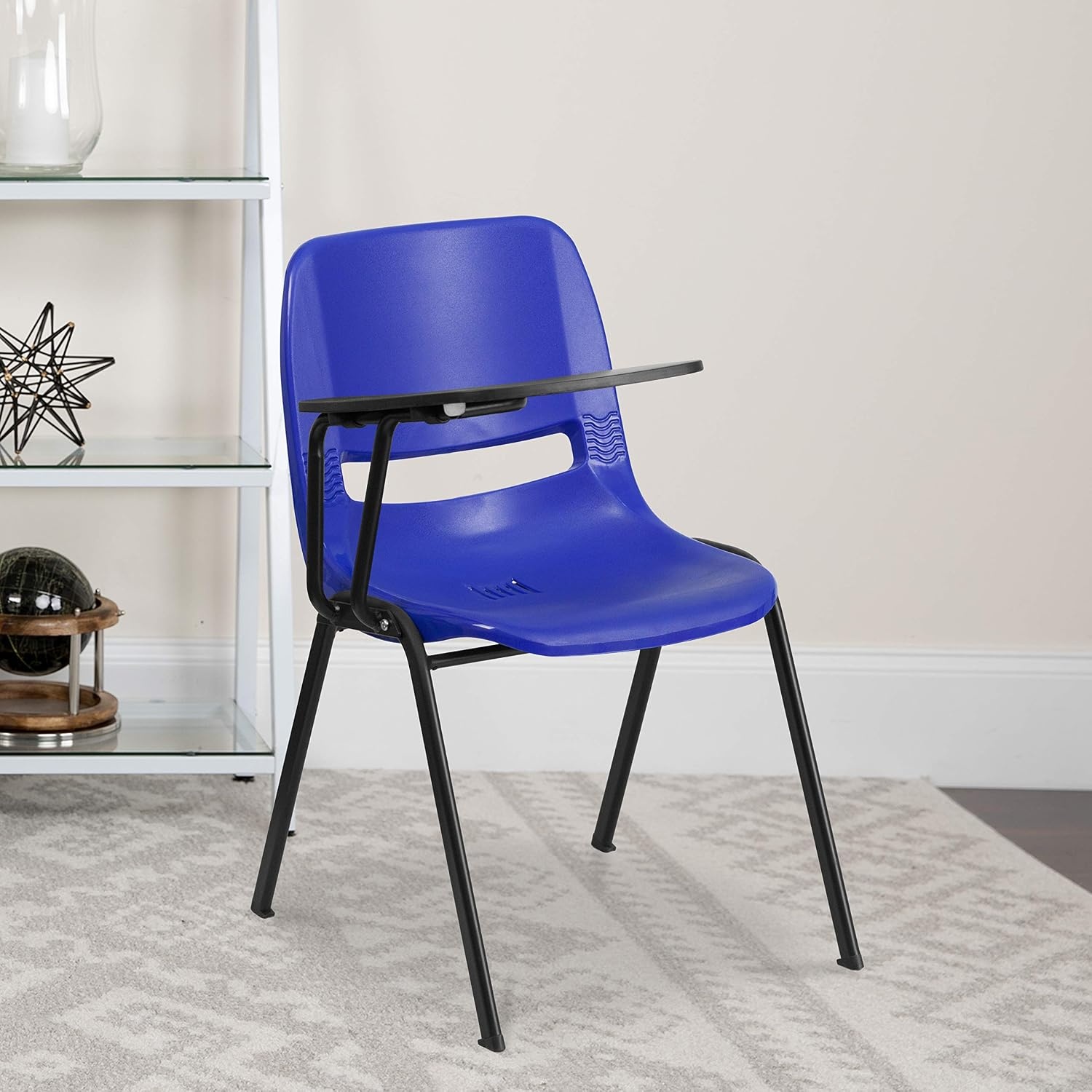 image:imageFlash Furniture Orange Ergonomic Shell Chair with Left Handed FlipUp Tablet ArmBlue