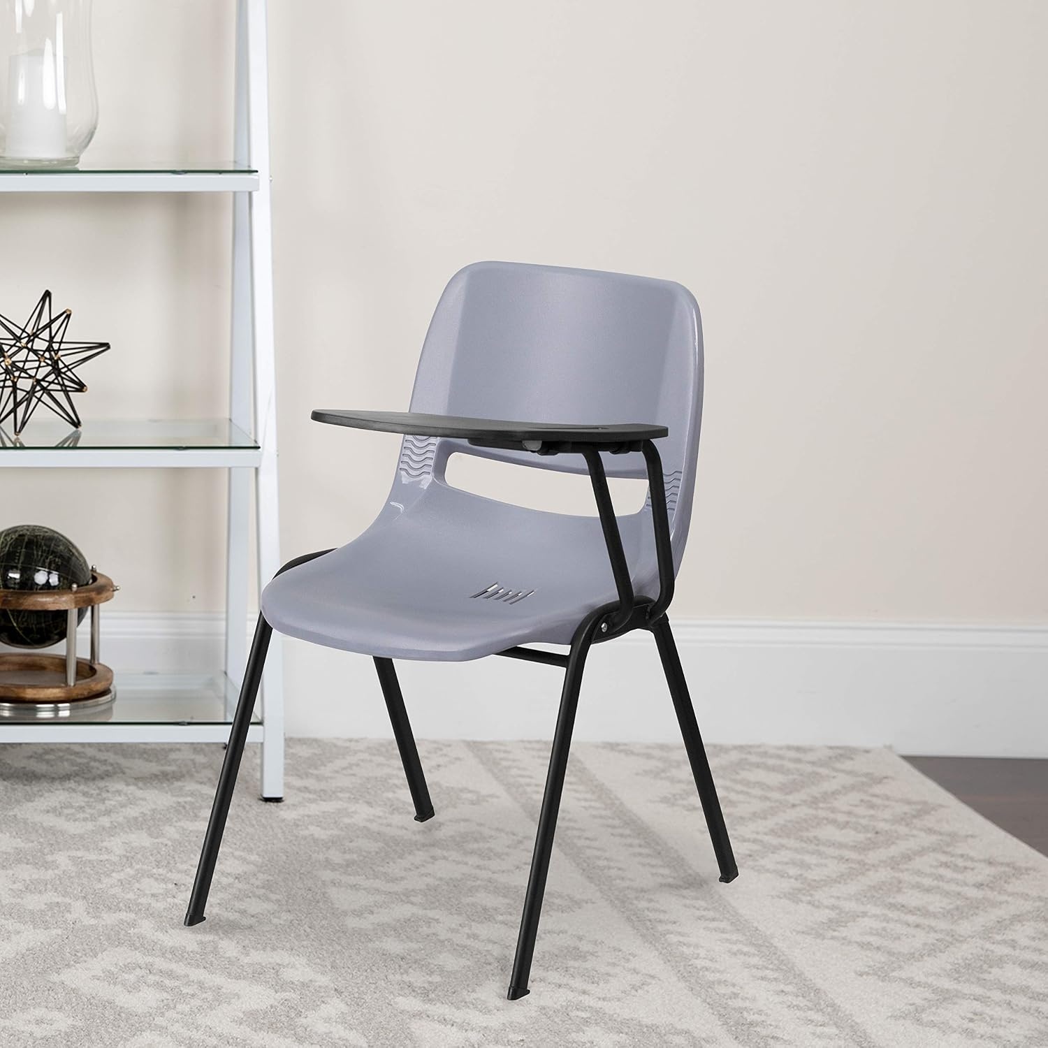 image:imageFlash Furniture Orange Ergonomic Shell Chair with Left Handed FlipUp Tablet ArmGrey