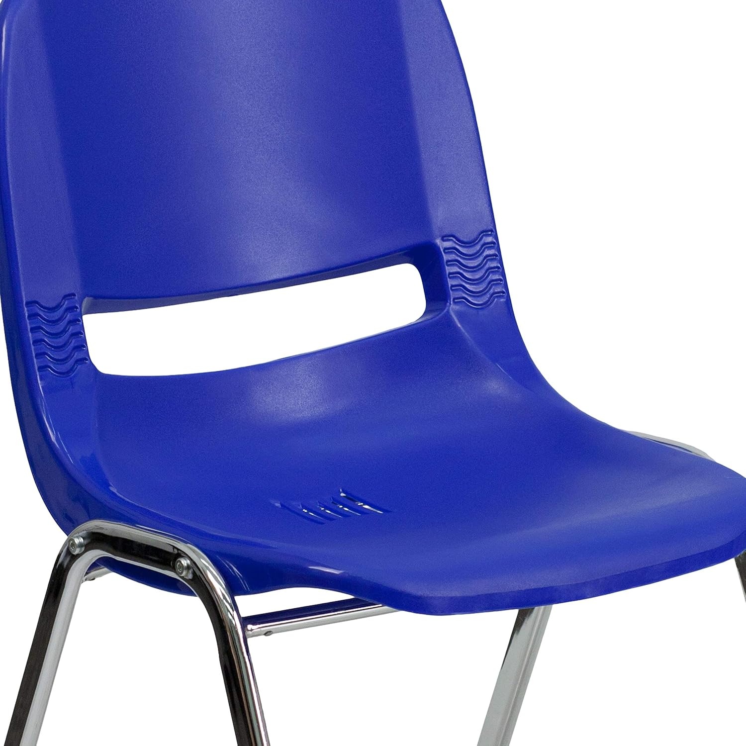 image:imageFlash Furniture Orange Ergonomic Shell Chair with Left Handed FlipUp Tablet ArmNavy PlasticChrome Frame
