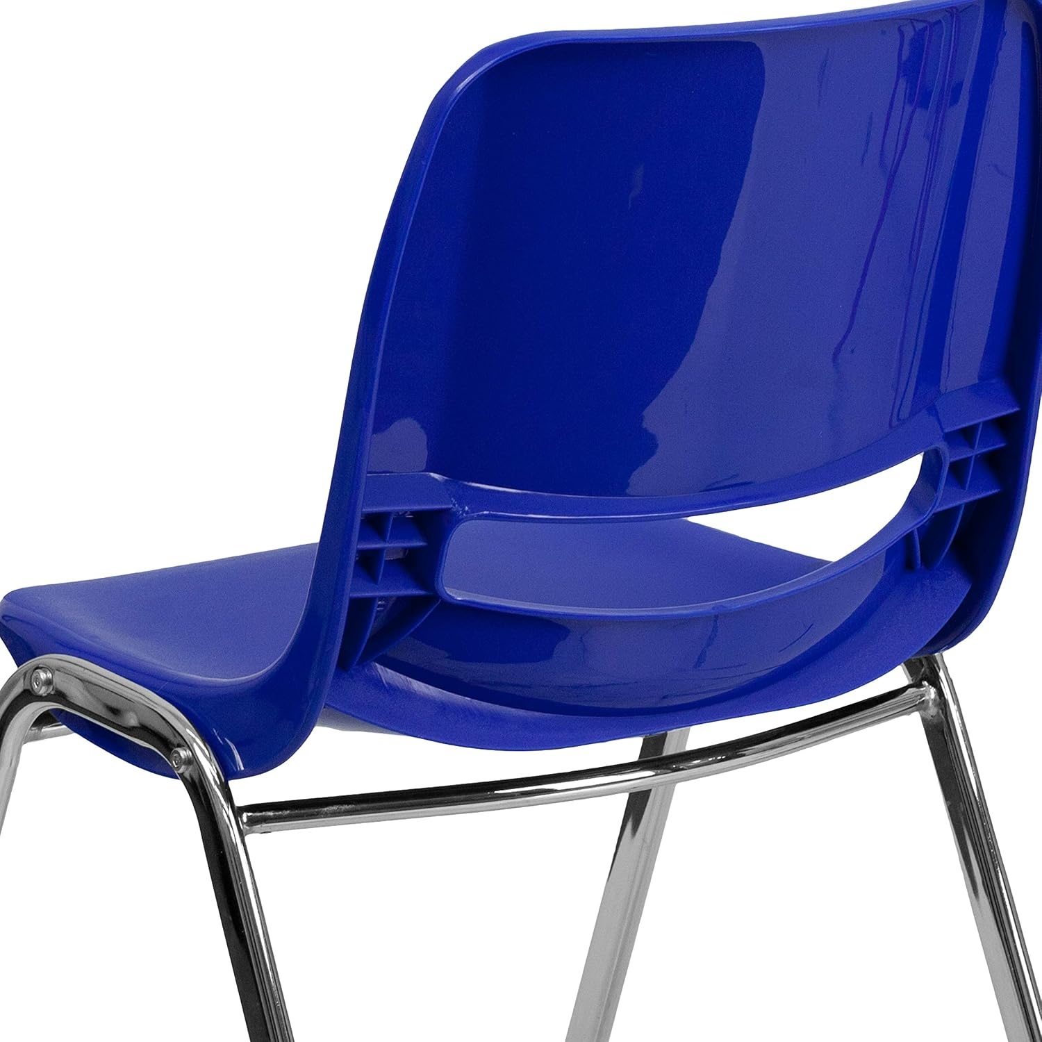 image:imageFlash Furniture Orange Ergonomic Shell Chair with Left Handed FlipUp Tablet ArmNavy PlasticChrome Frame