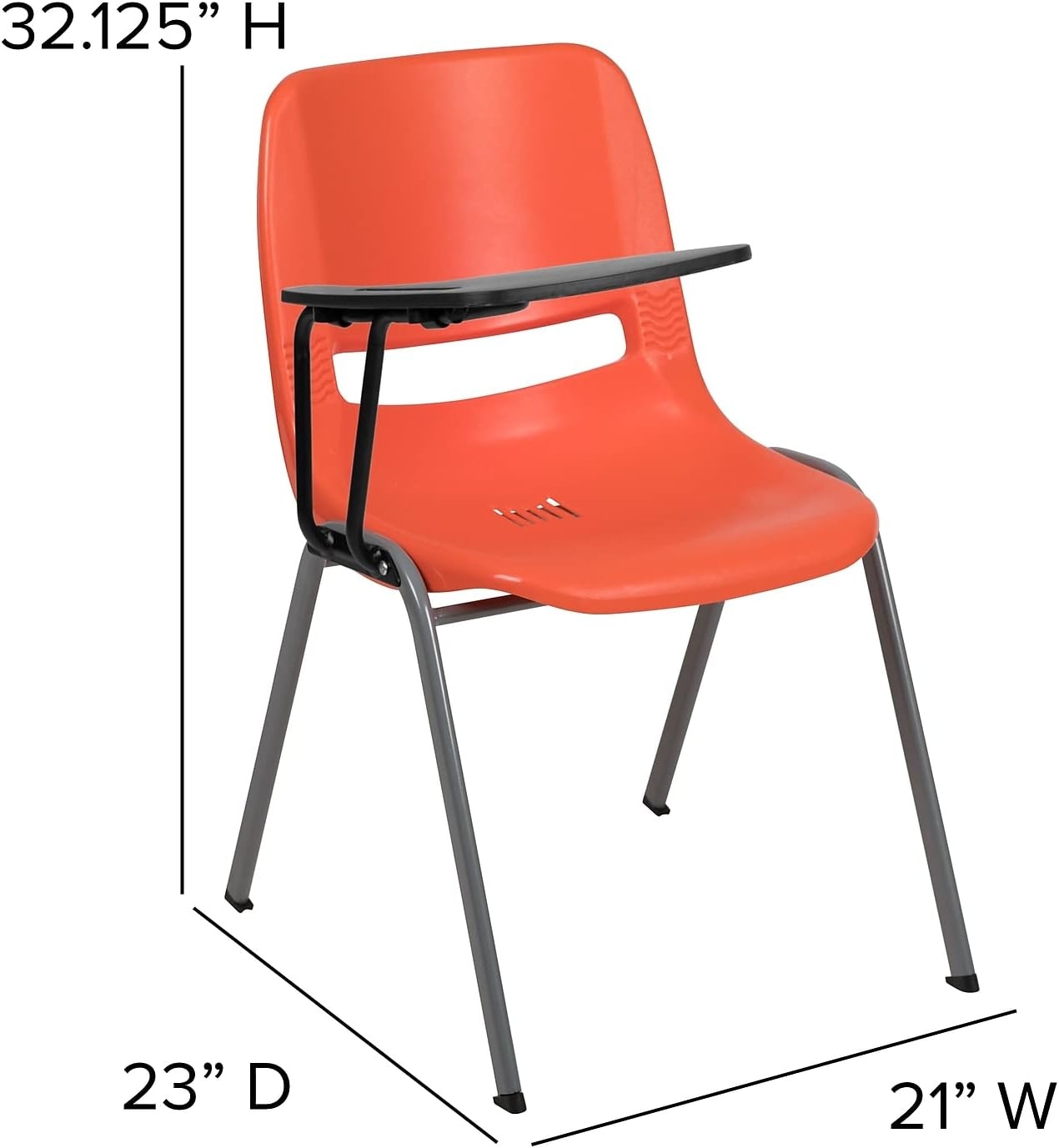 image:imageFlash Furniture Orange Ergonomic Shell Chair with Left Handed FlipUp Tablet ArmOrange