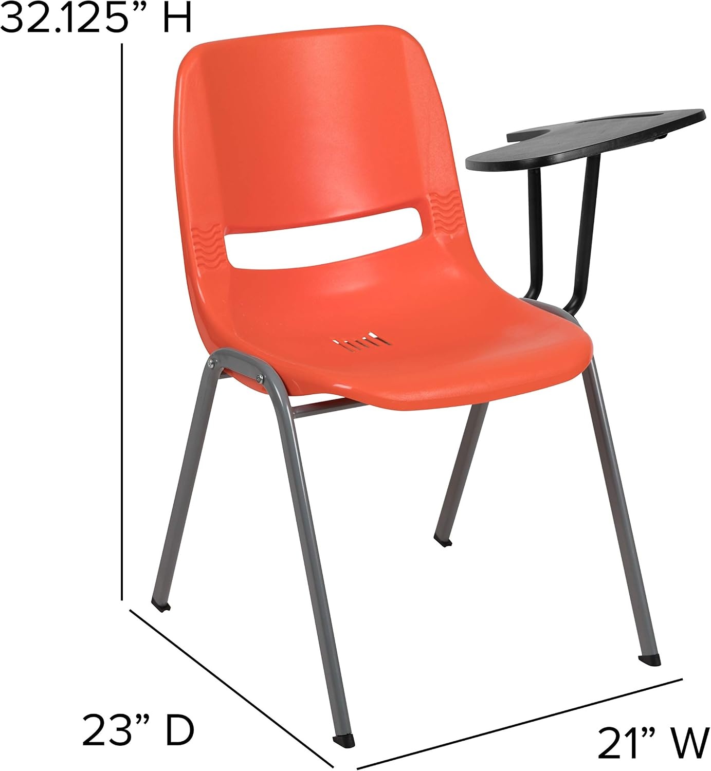 image:imageFlash Furniture Orange Ergonomic Shell Chair with Left Handed FlipUp Tablet ArmOrange