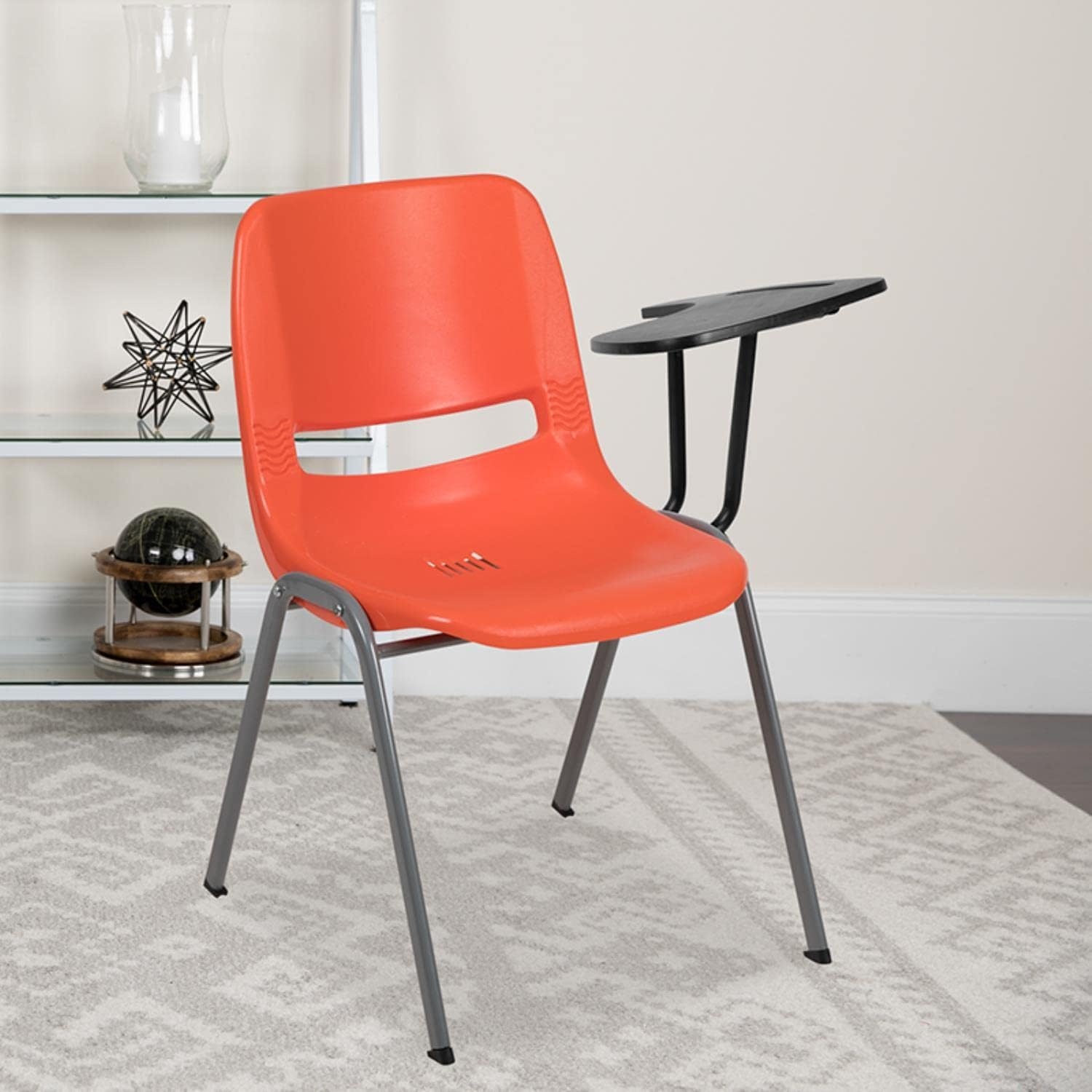 image:imageFlash Furniture Orange Ergonomic Shell Chair with Left Handed FlipUp Tablet ArmOrange