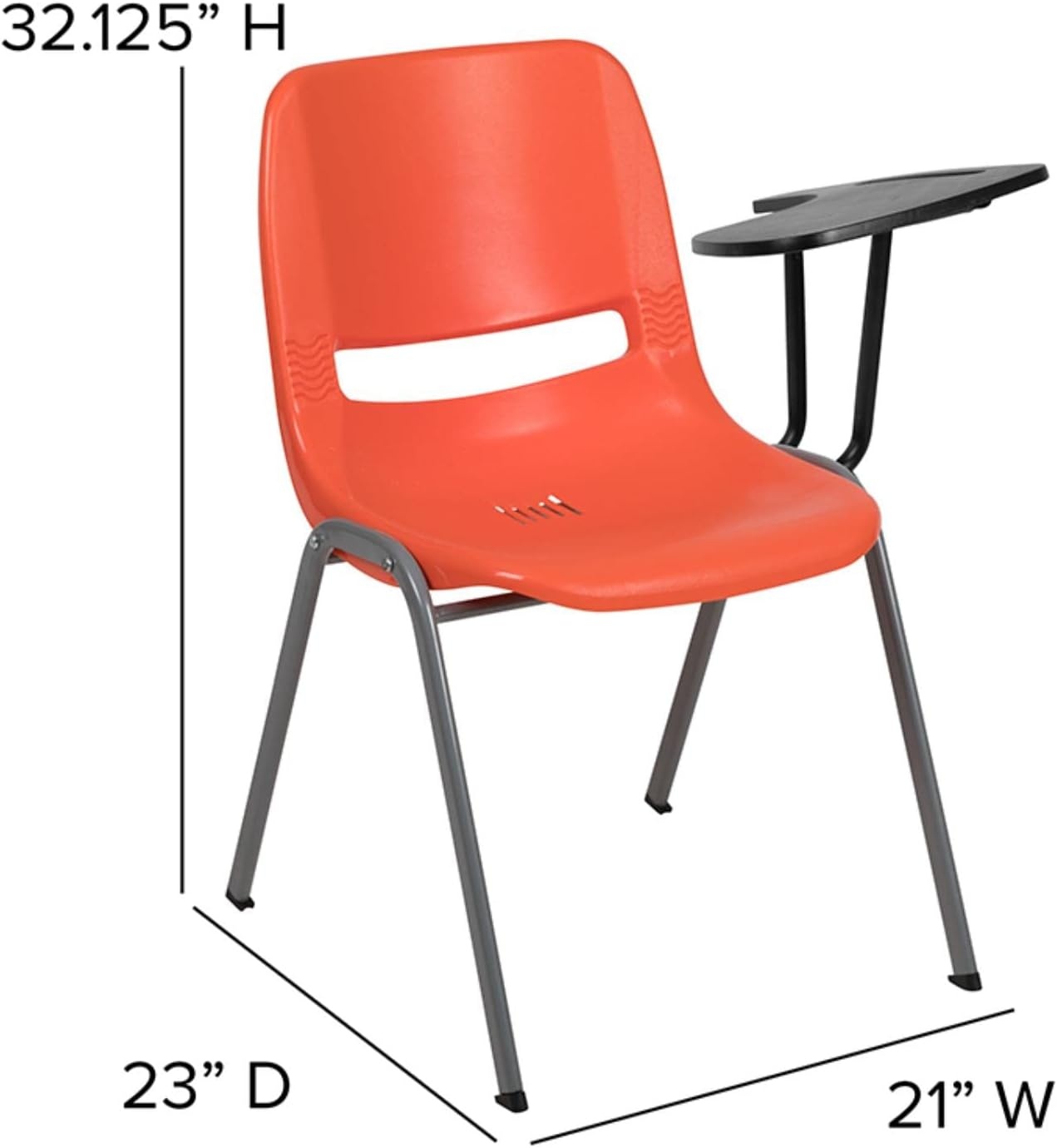 image:imageFlash Furniture Orange Ergonomic Shell Chair with Left Handed FlipUp Tablet ArmOrange