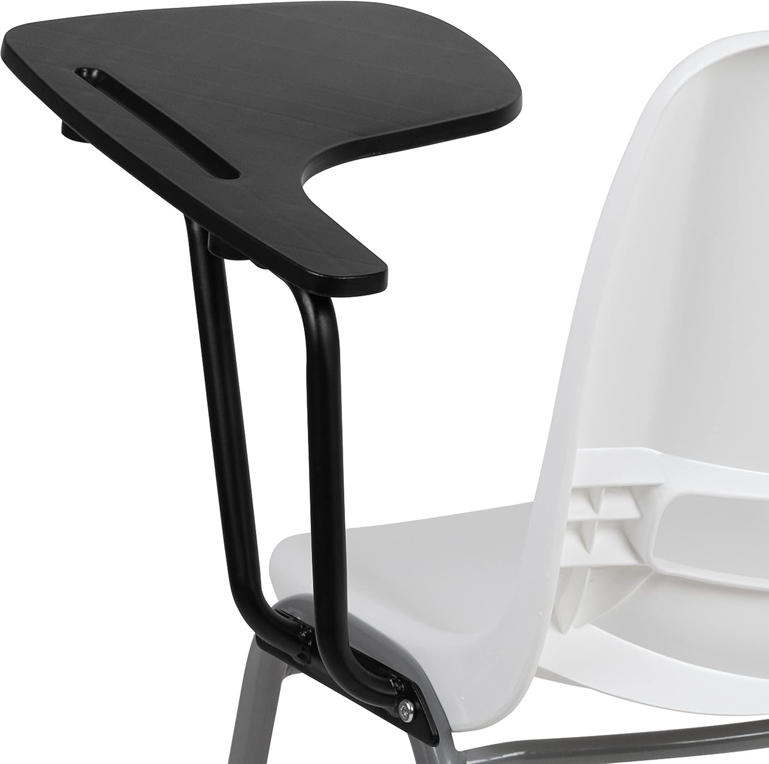 image:imageFlash Furniture Orange Ergonomic Shell Chair with Left Handed FlipUp Tablet ArmWhite