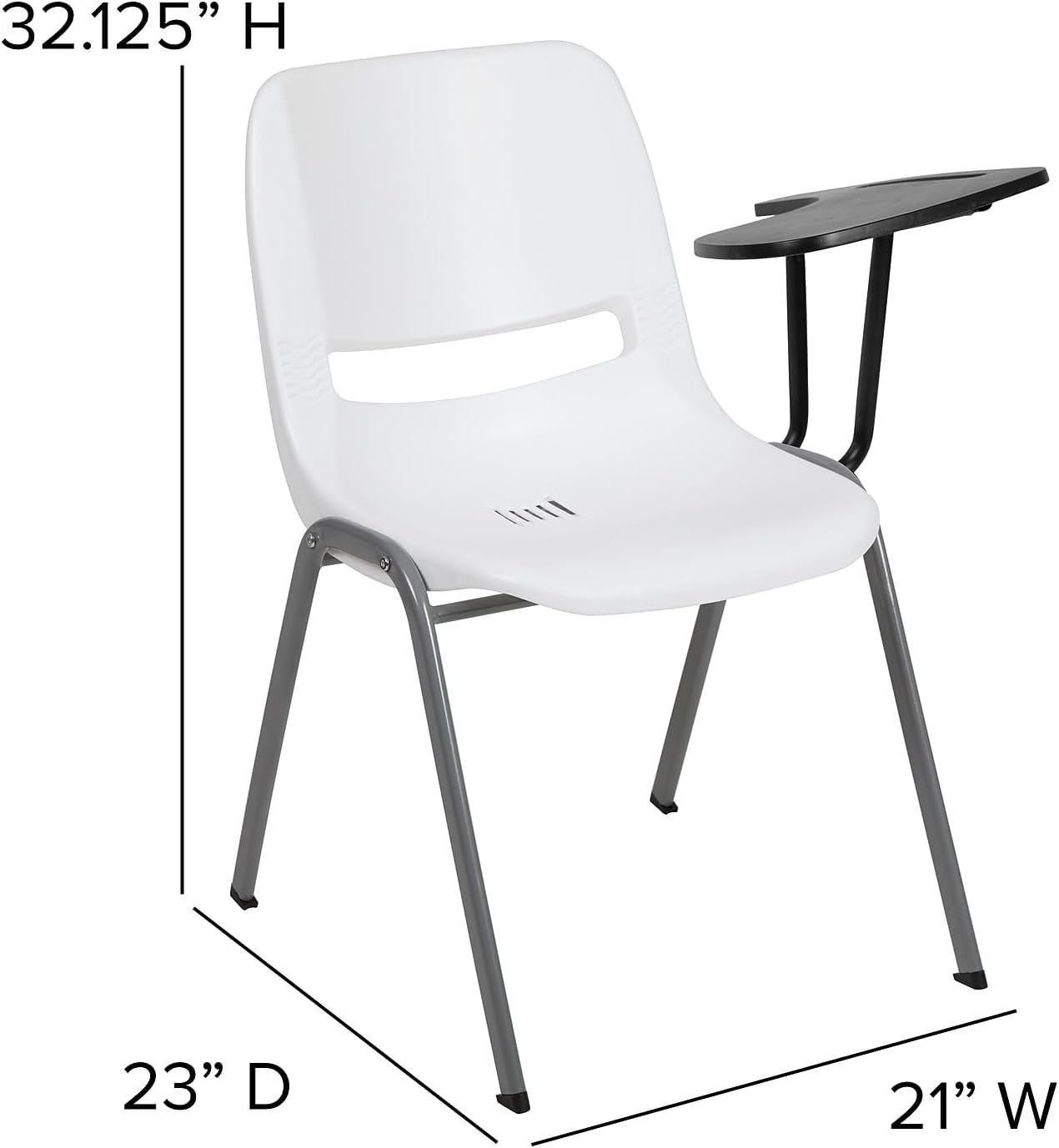 image:imageFlash Furniture Orange Ergonomic Shell Chair with Left Handed FlipUp Tablet ArmWhite