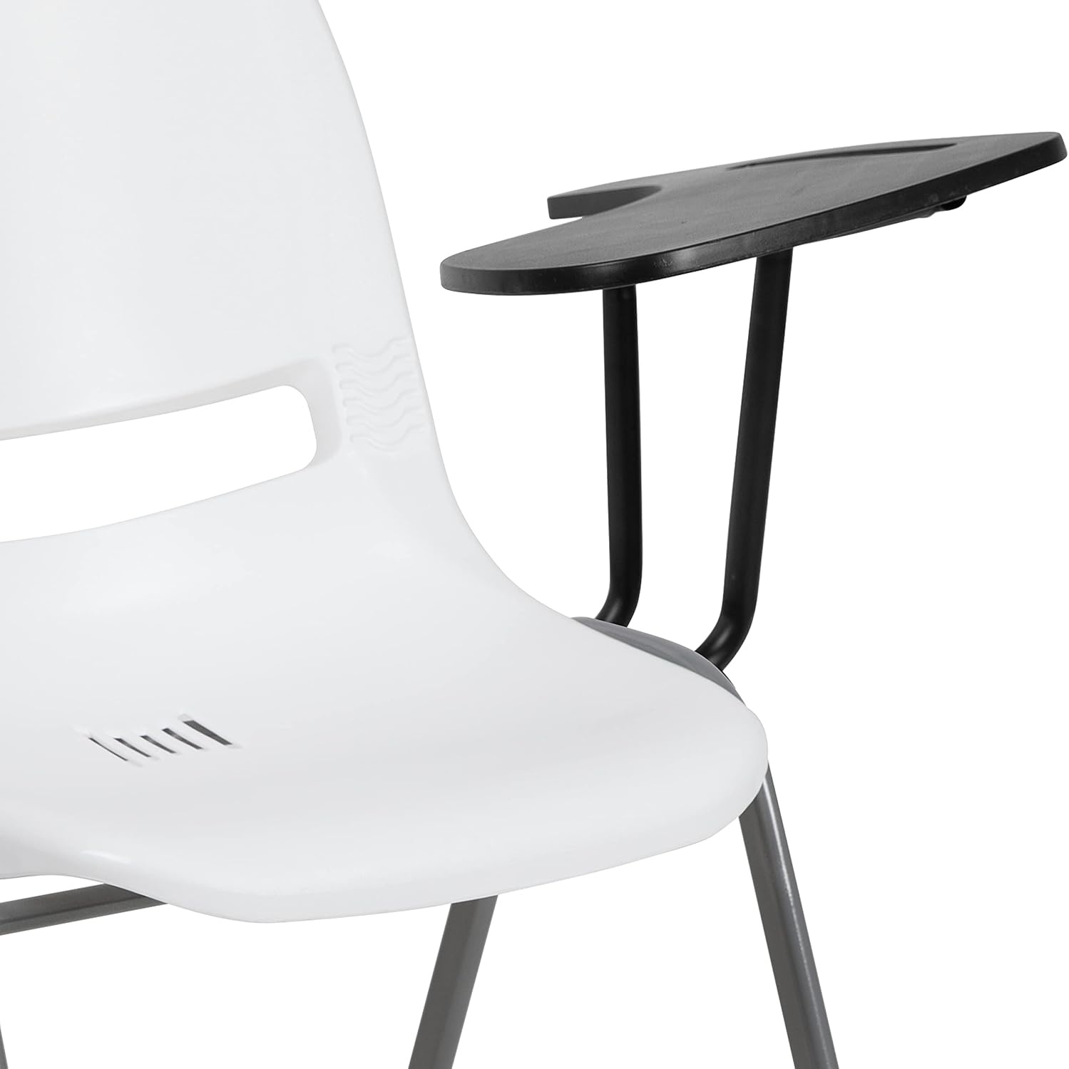 image:imageFlash Furniture Orange Ergonomic Shell Chair with Left Handed FlipUp Tablet ArmWhite