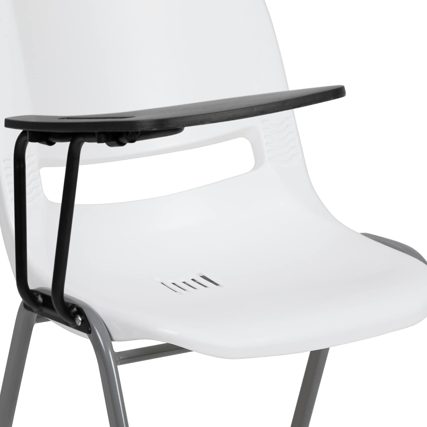 image:imageFlash Furniture Orange Ergonomic Shell Chair with Left Handed FlipUp Tablet ArmWhite