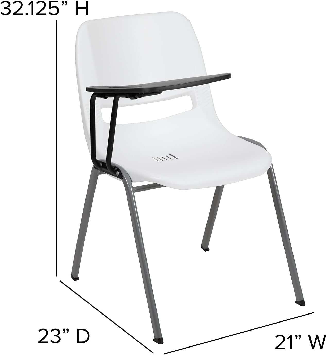 image:imageFlash Furniture Orange Ergonomic Shell Chair with Left Handed FlipUp Tablet ArmWhite